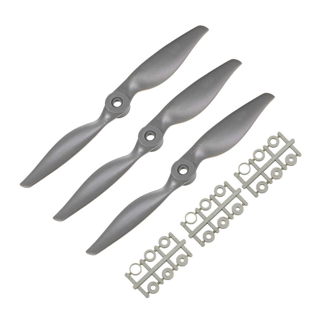 Unique Bargains RC Propellers CW 8x4 Inch 2-Vane for Airplane Nylon Gray 3pcs with Adapter Rings