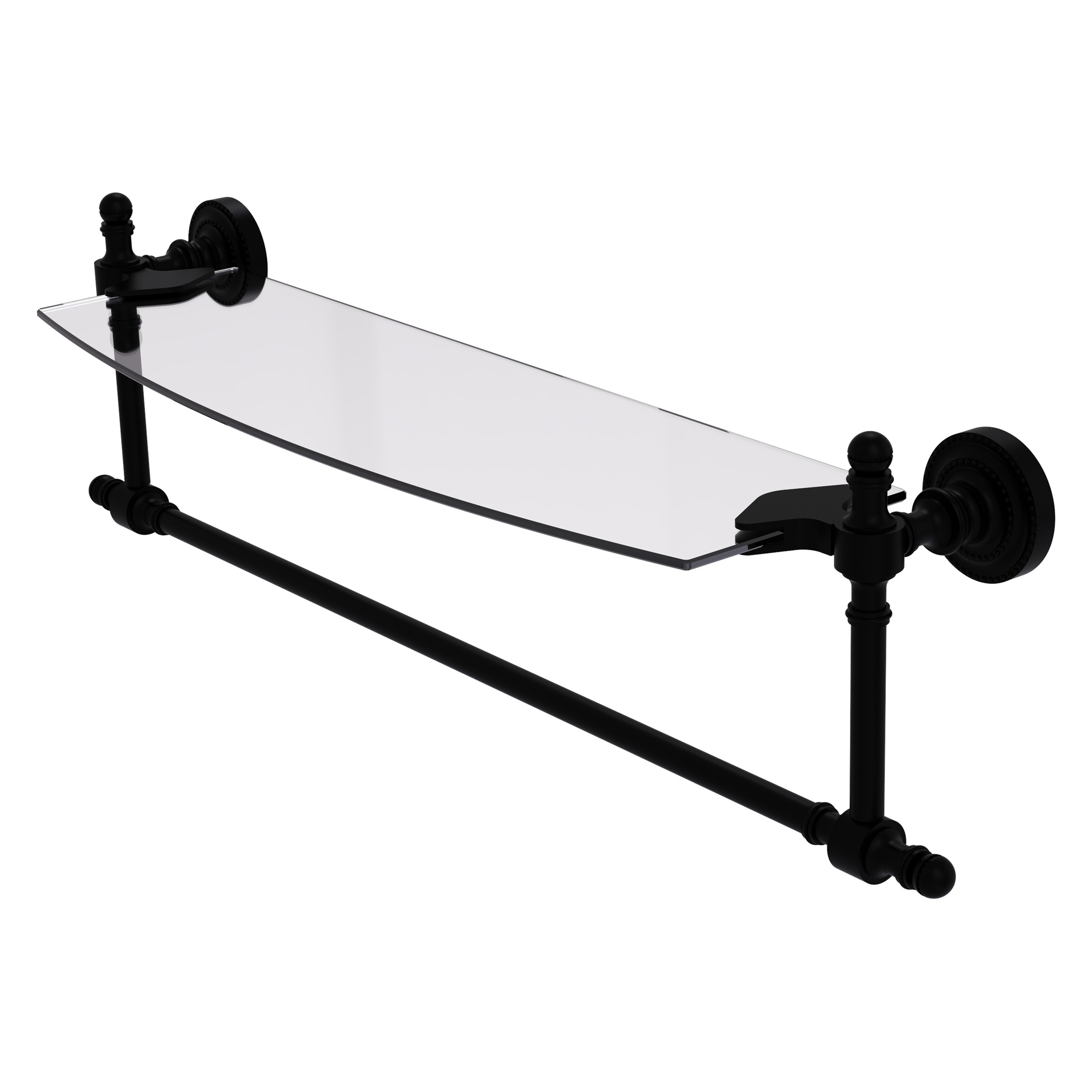 Allied Brass RD-33TB/18-BKM Retro Dot Matte Black Wall mount Bathroom Shelf ( 18-in x 5-in x 5-in )