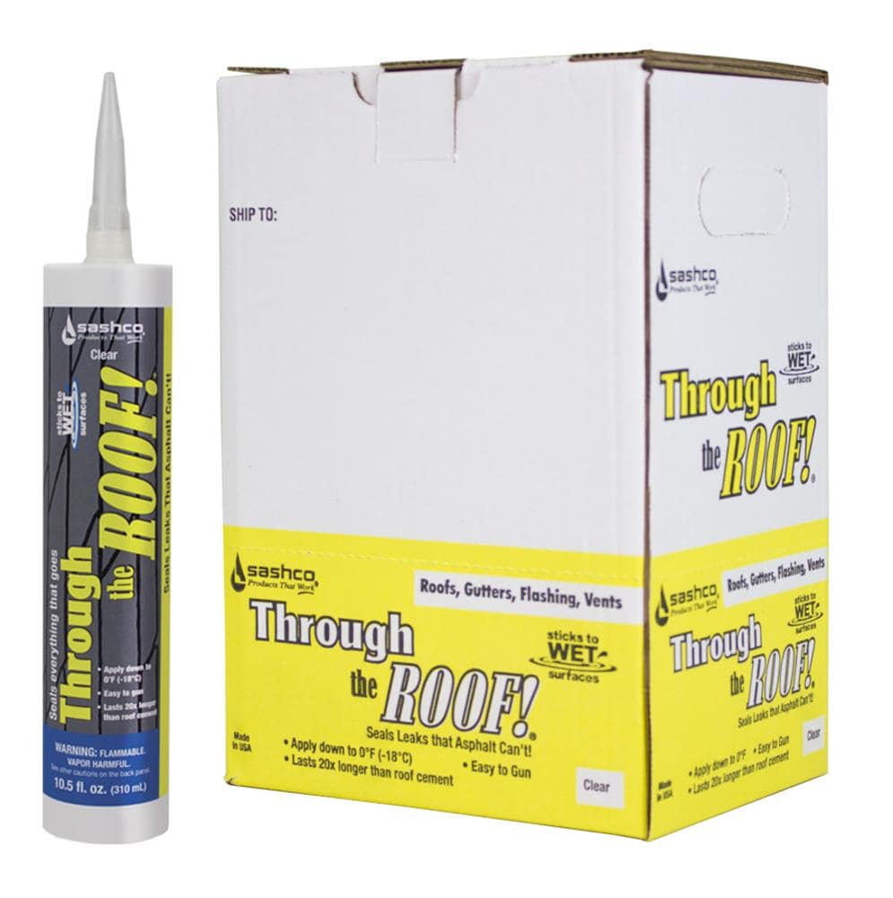 Sashco Through the Roof 12-Pack 10.5-oz Clear Paintable Solvent Caulk in  the Caulk department at