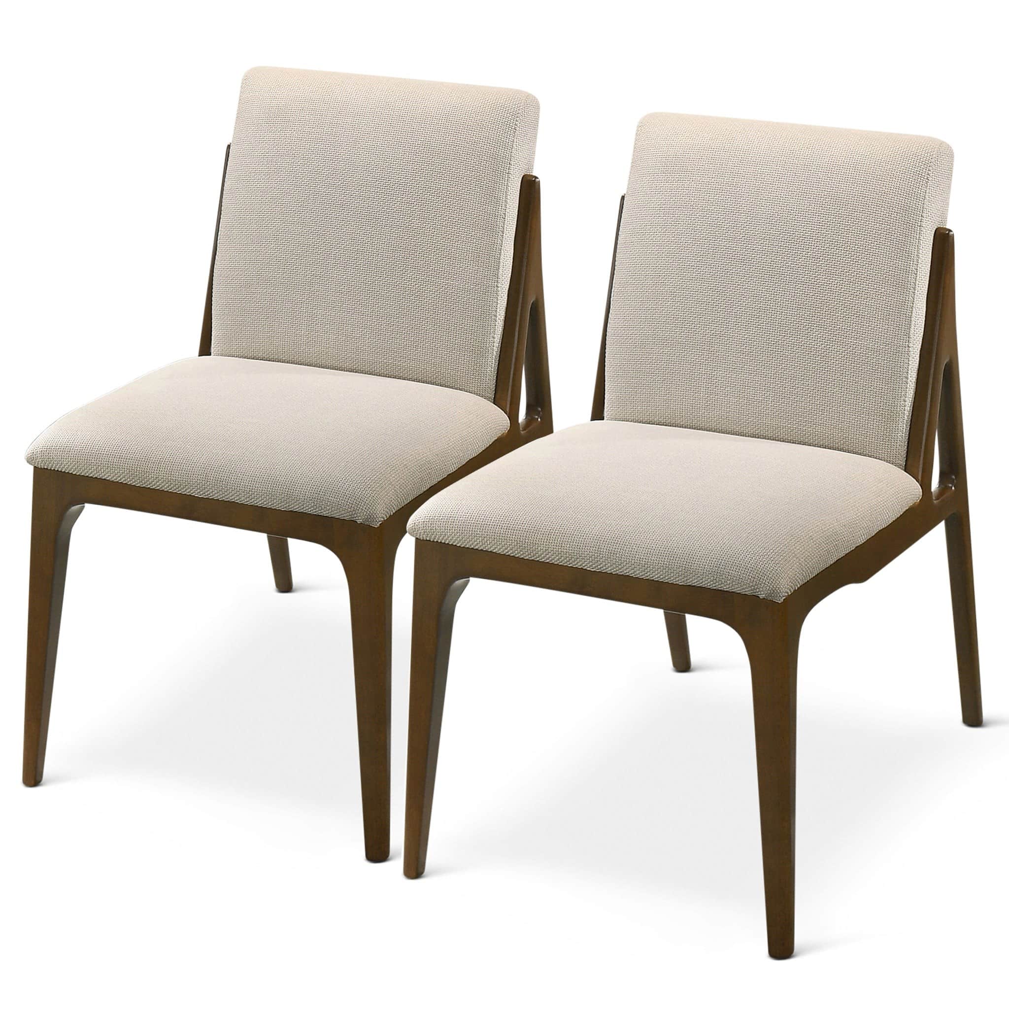 Vynxaria LEXY0833-DJKC-CY175 Cream Dining Chairs  Modern Upholstered Seating Set