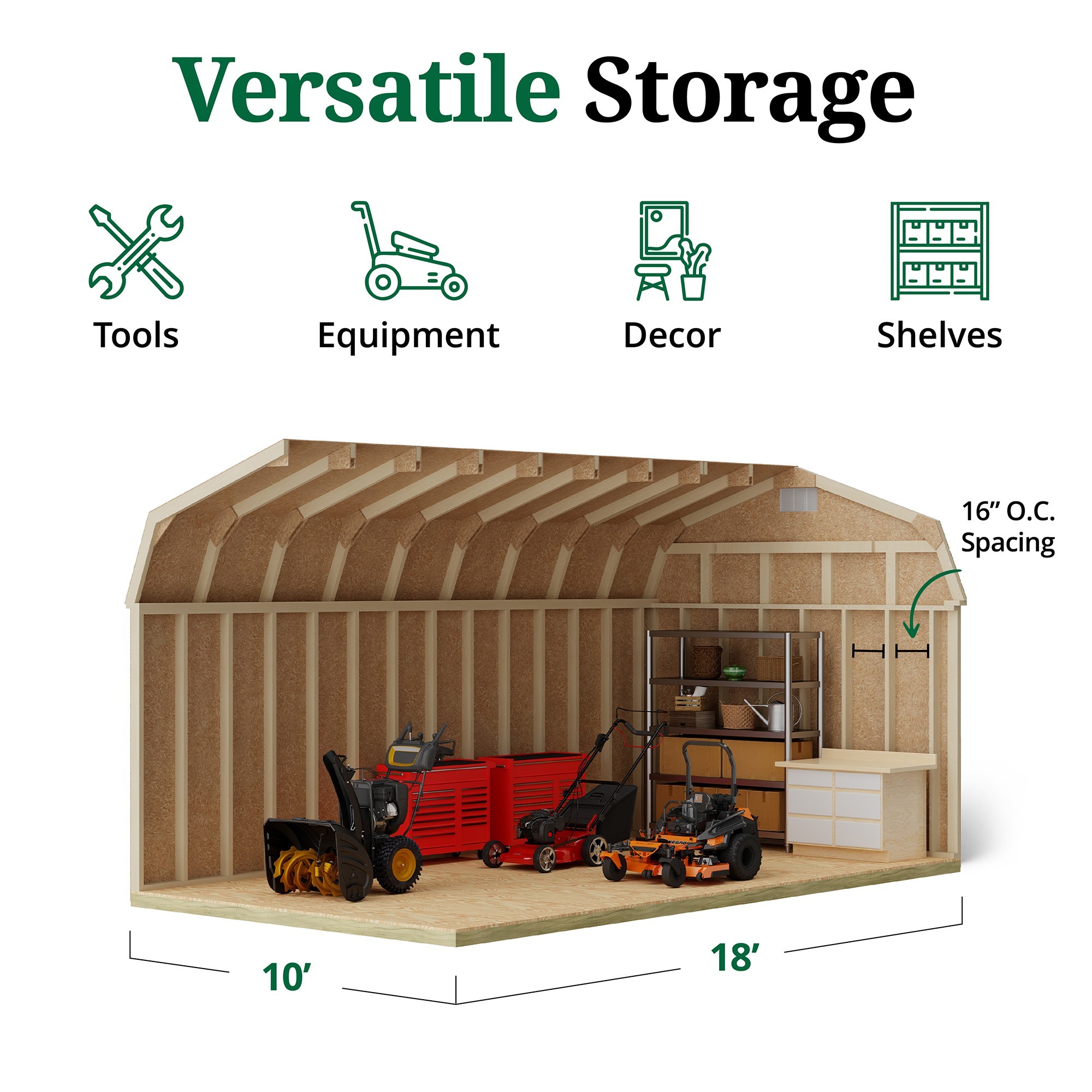 Little Cottage Co 10X18 CGB-6-PC-FK Wood-Storage-Buildings - View #4
