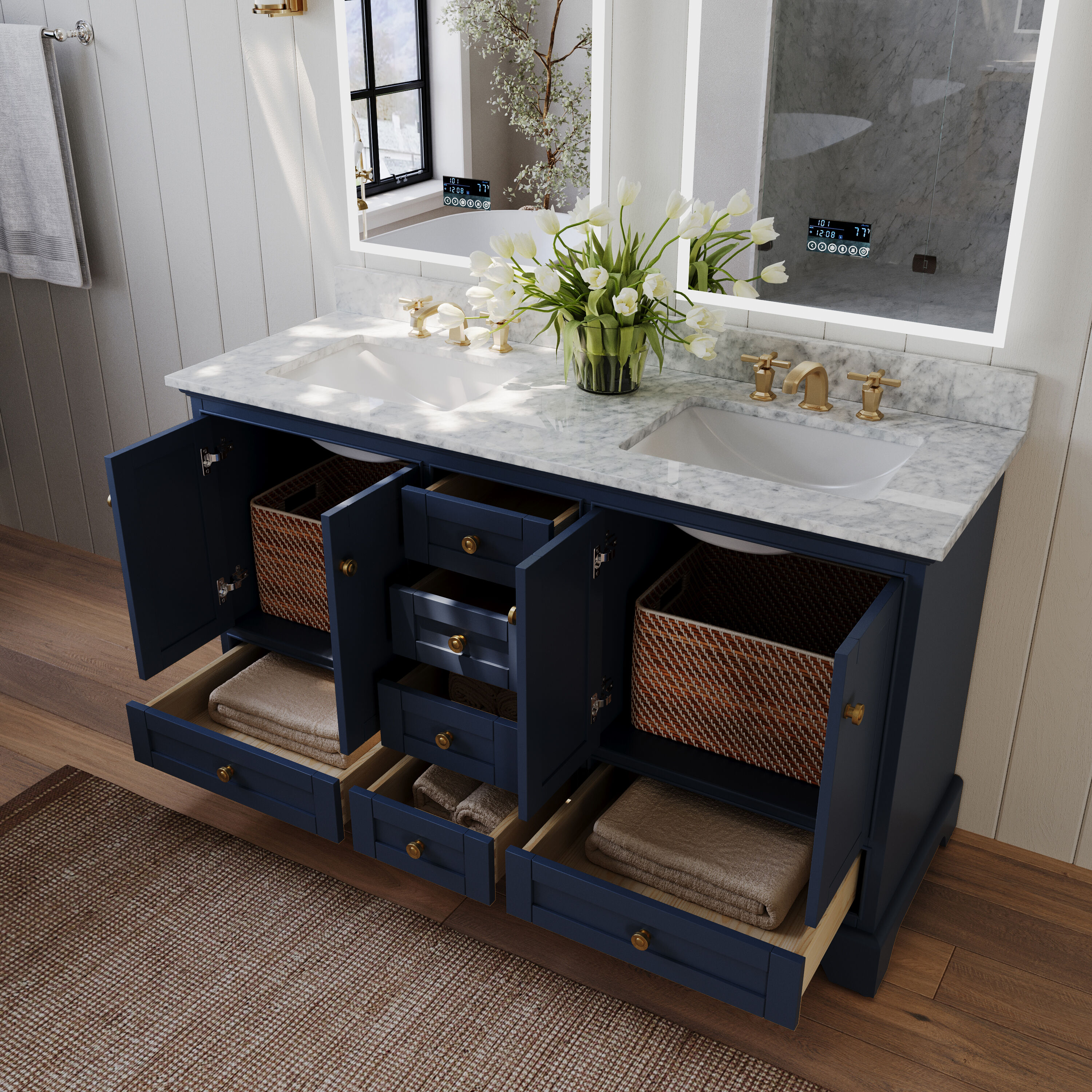 Ancerre Designs VTSAUDREY60HBCWGD Bath-Vanity-Combo - View #11
