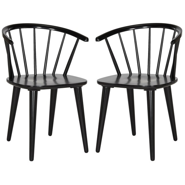 Safavieh Set Of 2 Blanchard Country, Black Spindle Dining Chairs Set Of 4
