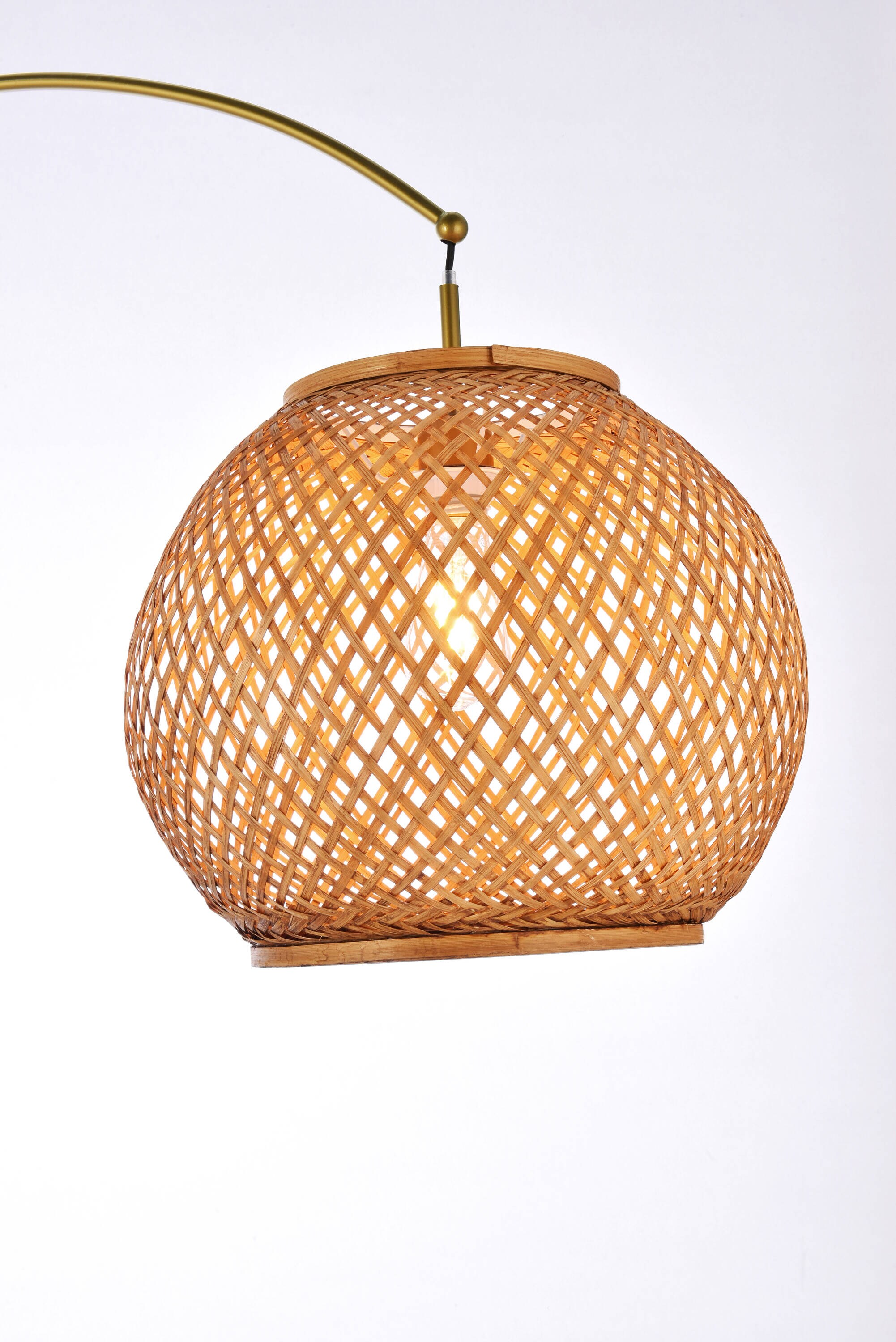 AloaDecor Lighting 1-Light Antique Brass Gold Arc Floor Lamp with