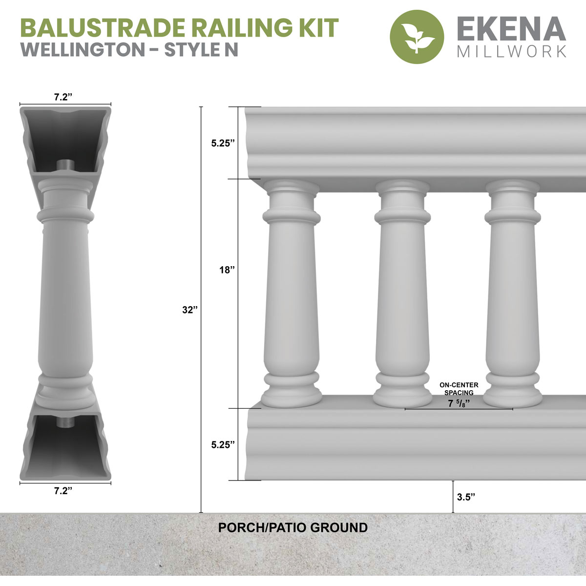 Ekena Millwork BALK32X144WEN railings - View #2