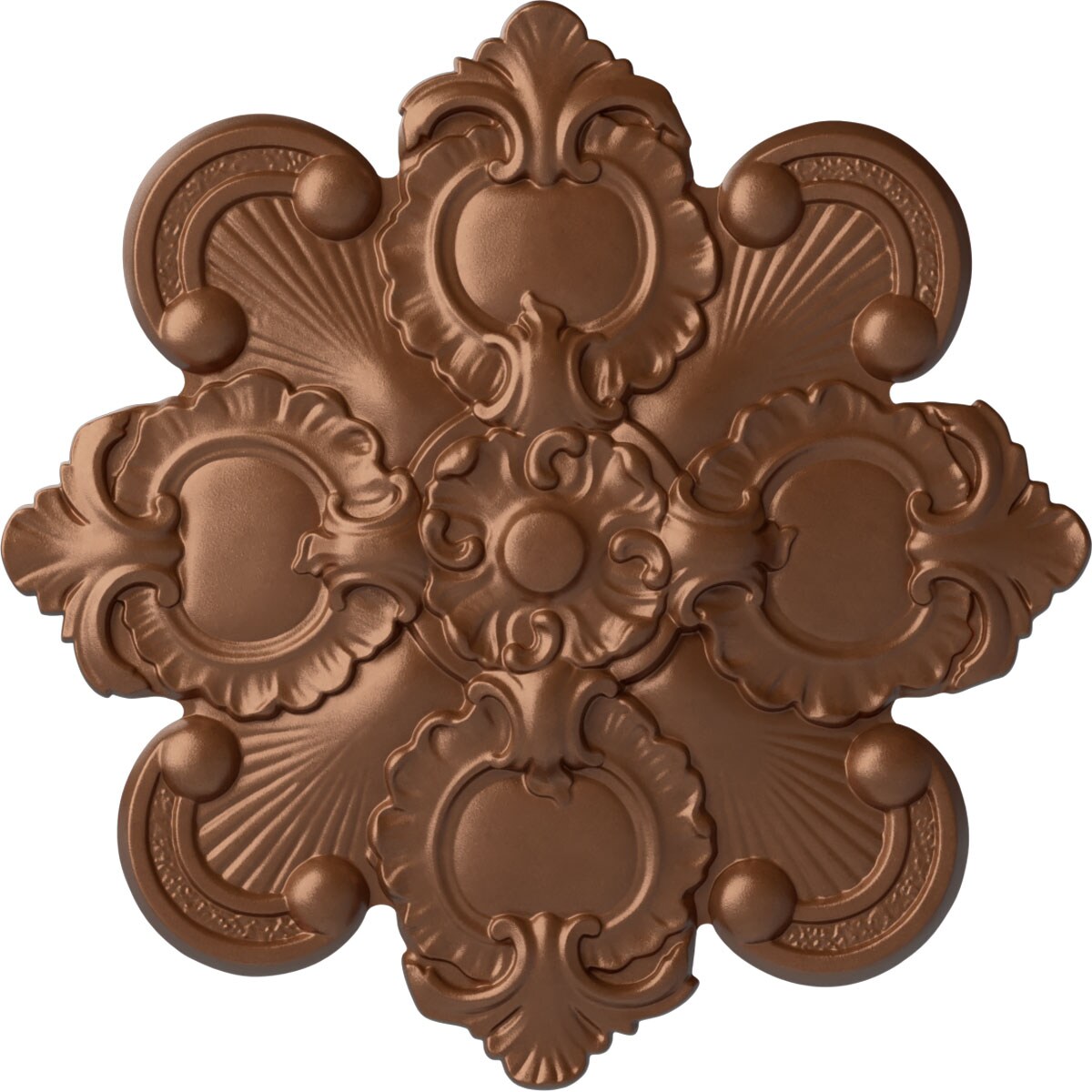 Ekena Millwork CM18KAPOS Katheryn 18.125-in W x 18.125-in L Painted Polished Copper Polyurethane Whole Ceiling Medallion