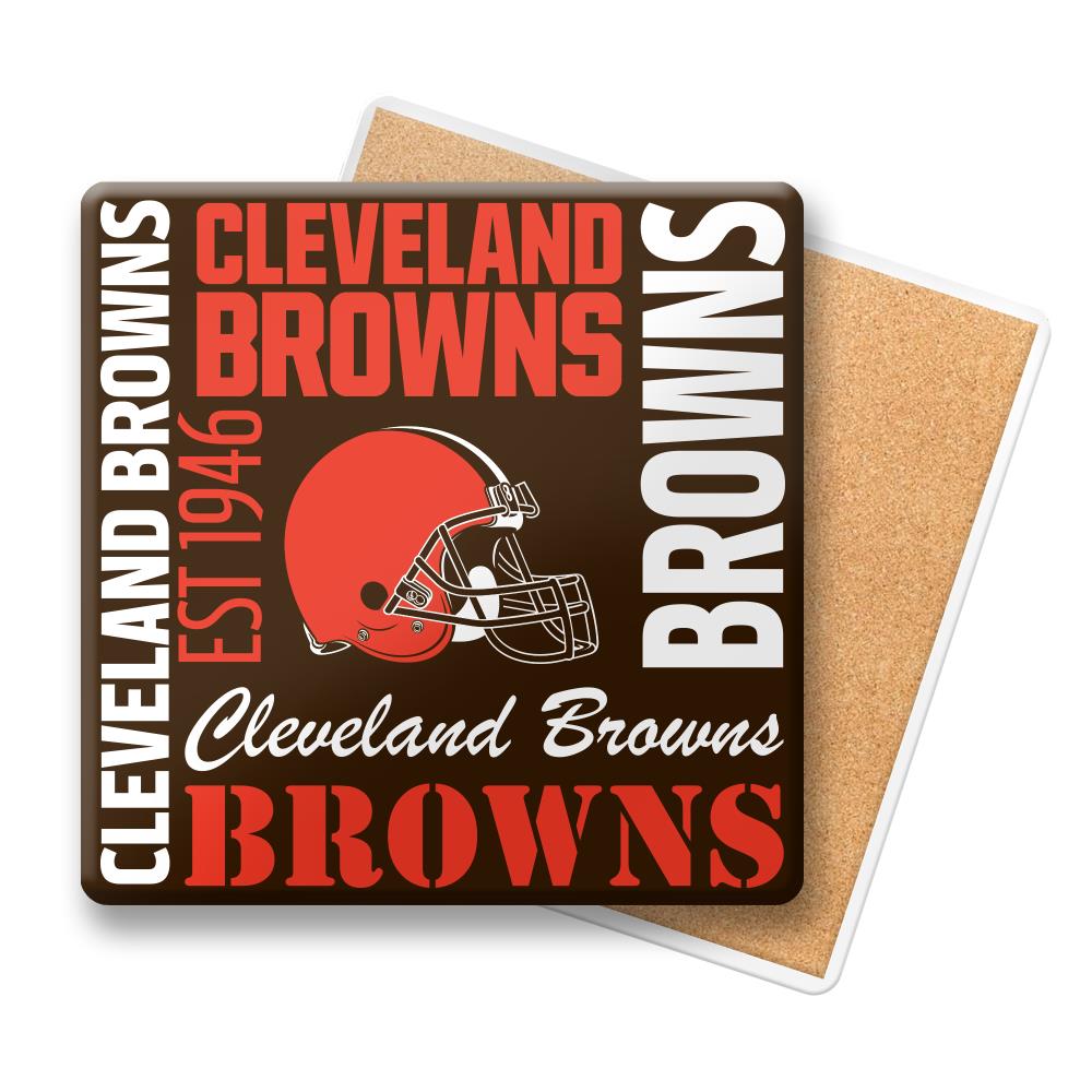 Boelter Brands NFL Cleveland Browns 6-Pack Multiple colors Ceramic Square  Coaster(s) at