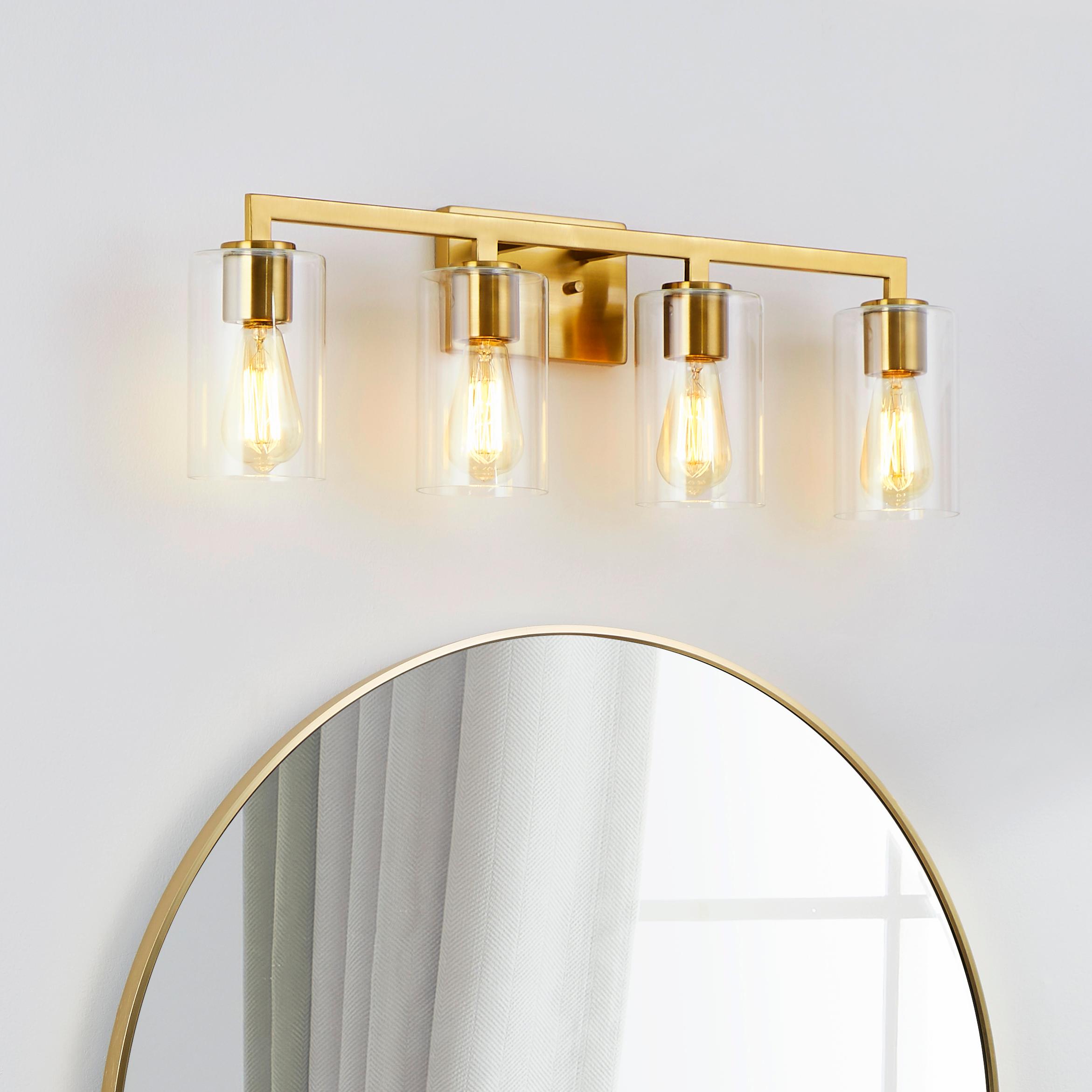 KAWOTI 21275 Tumalo 28.75-in 4 -Light Gloss Gold Transitional Vanity light