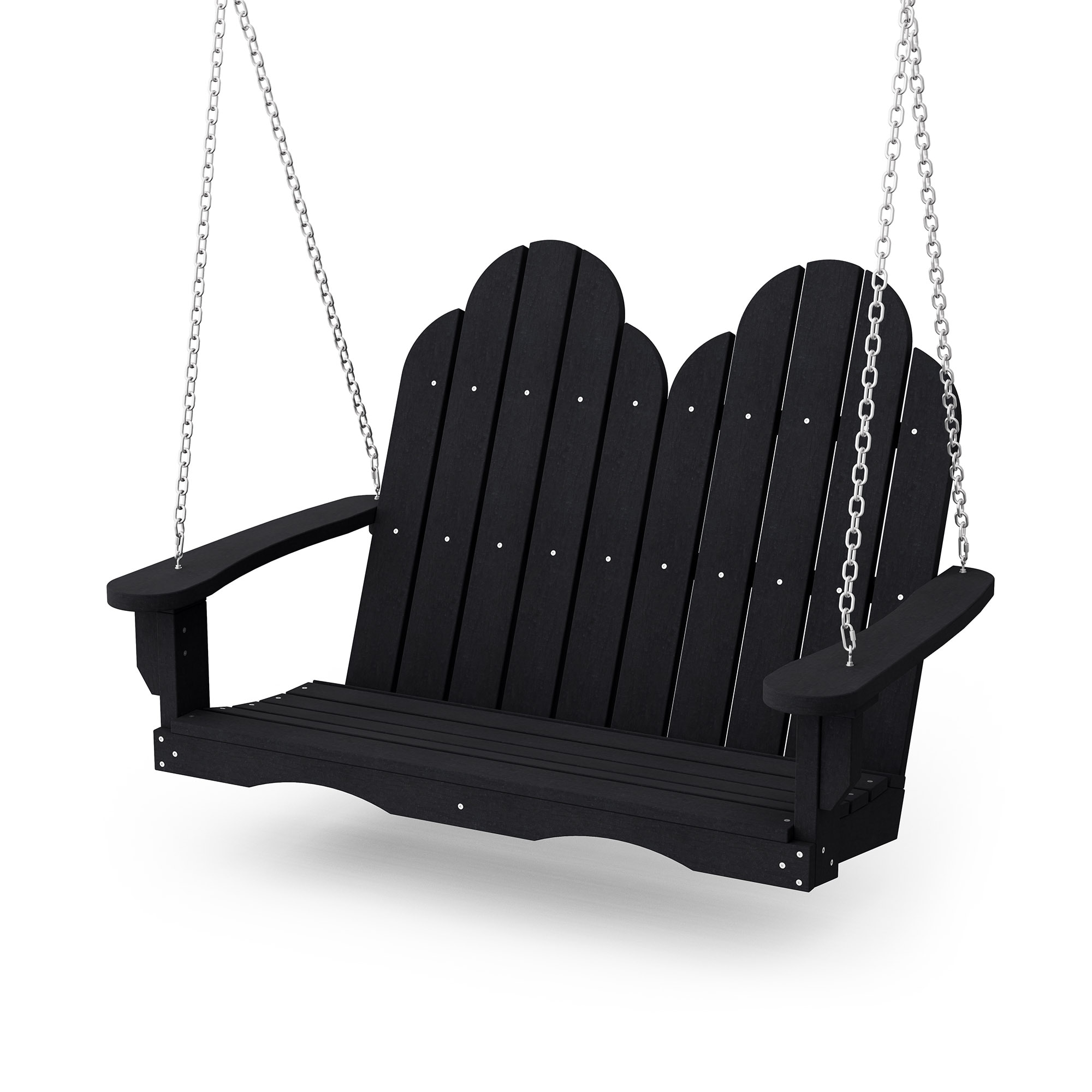 Wildridge LCC-204-BK Classic Adirondack 2 -person Black Plastic Outdoor Swing