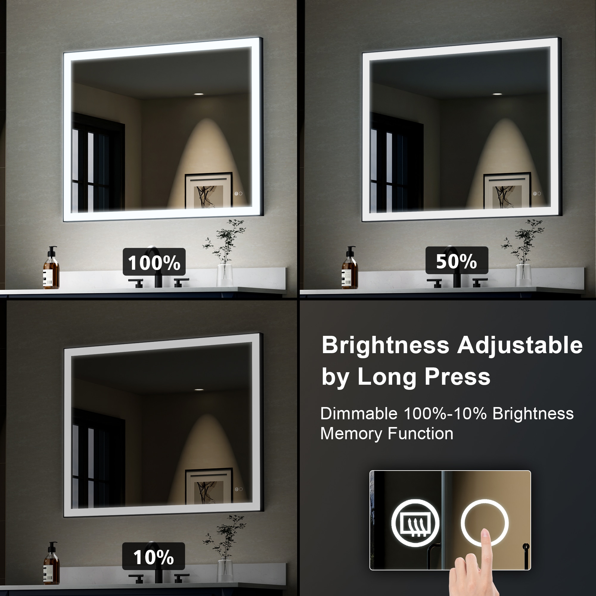 WELLFOR W5FM4032MB Framed-Bath-Mirrors - View #8