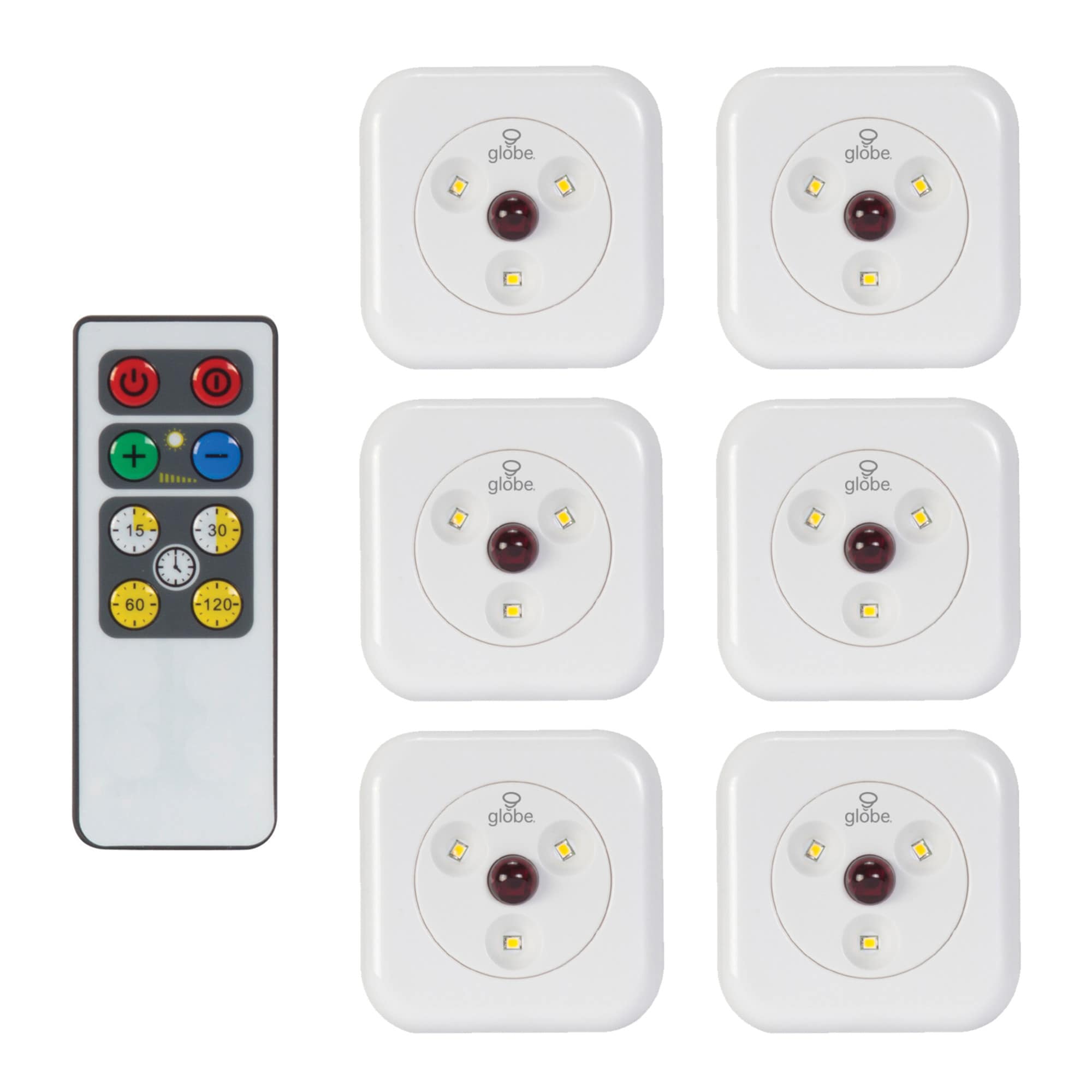 Auraglow Remote Controlled Wireless LED Under Cabinet Puck Lights - 3 Pack