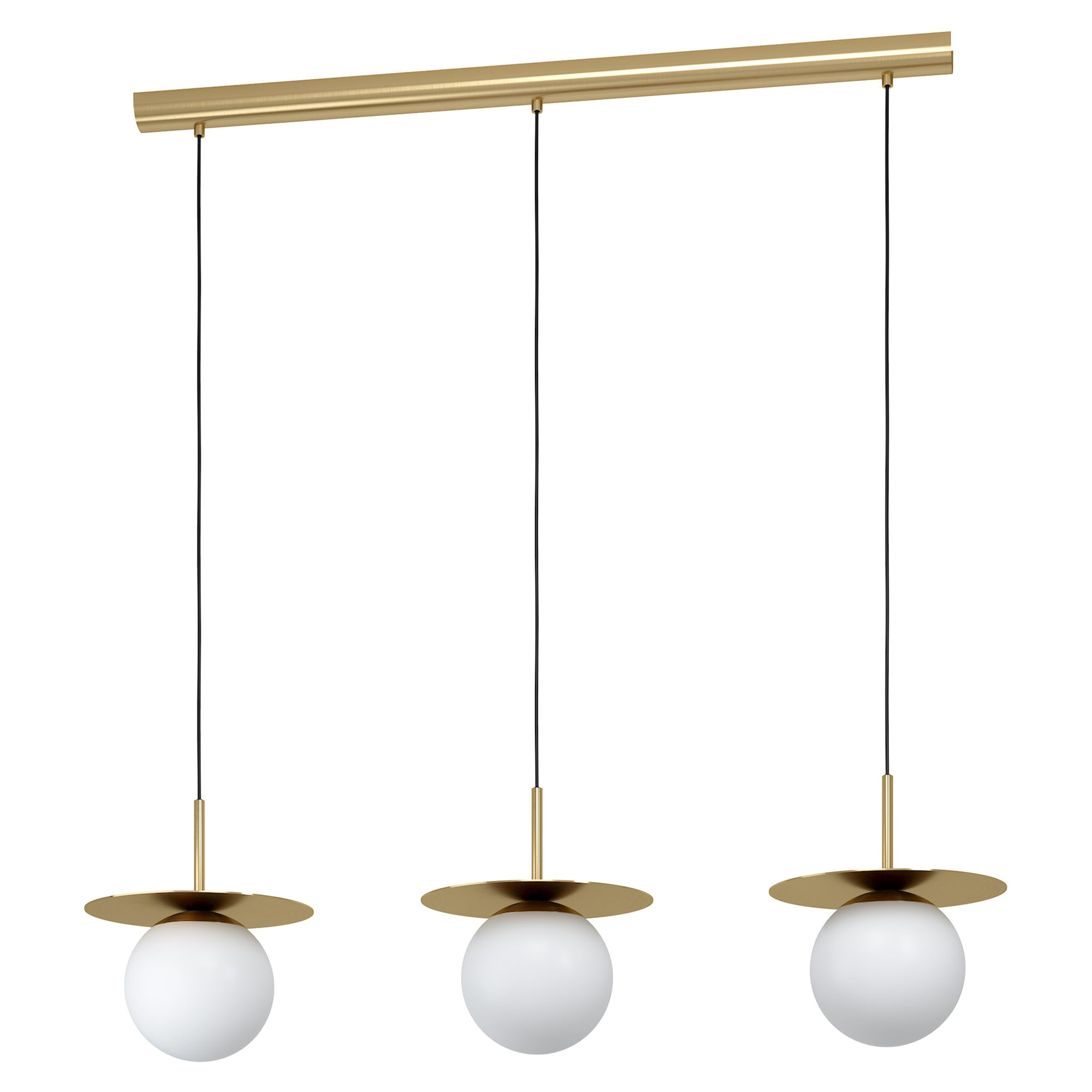 EGLO 39953A Arenales 3 -Light Brushed Brass Transitional Opal glass Linear Large Hanging Kitchen island light