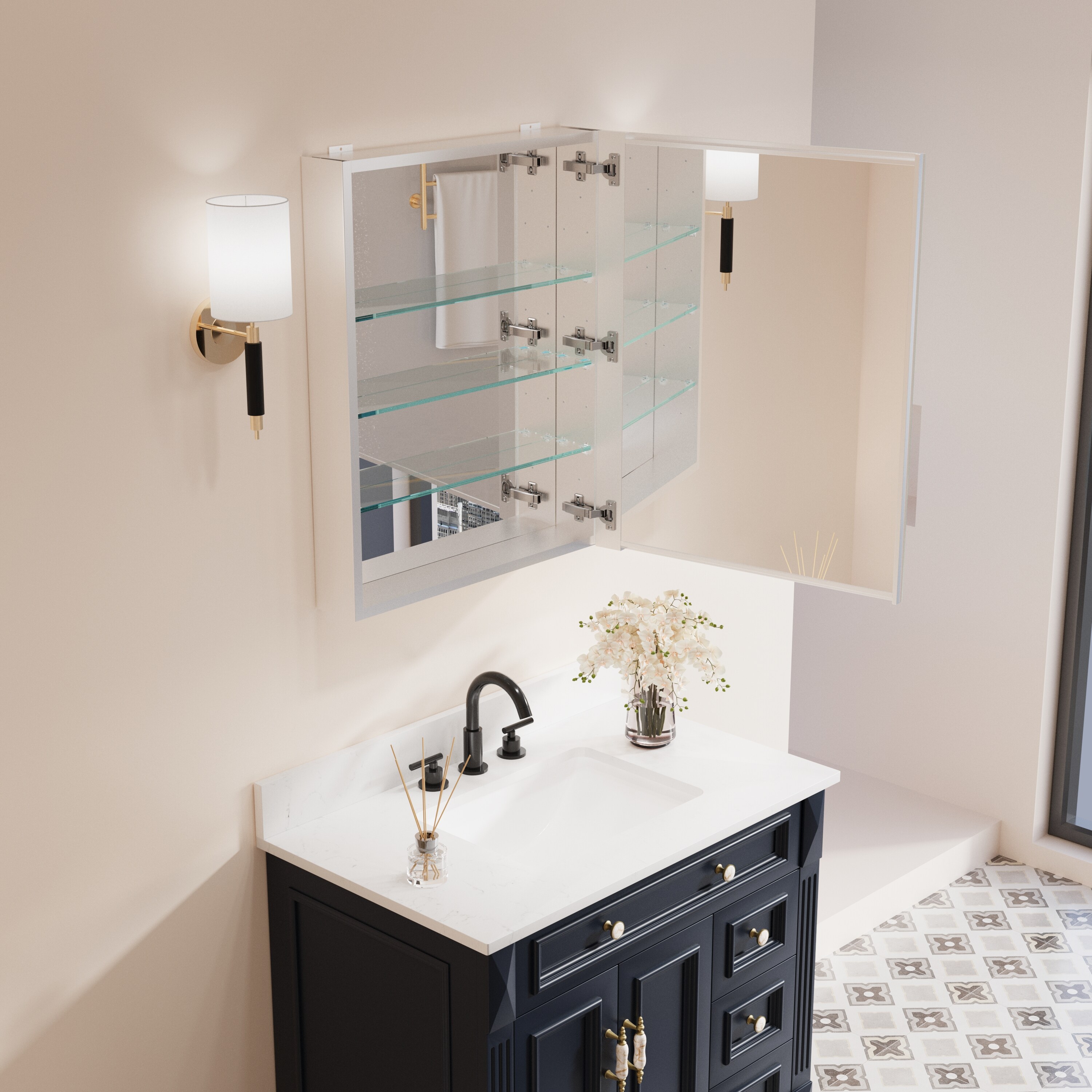 Forclover MRW-JG2430LR Bathroom-Medicine-Cabinets - View #3