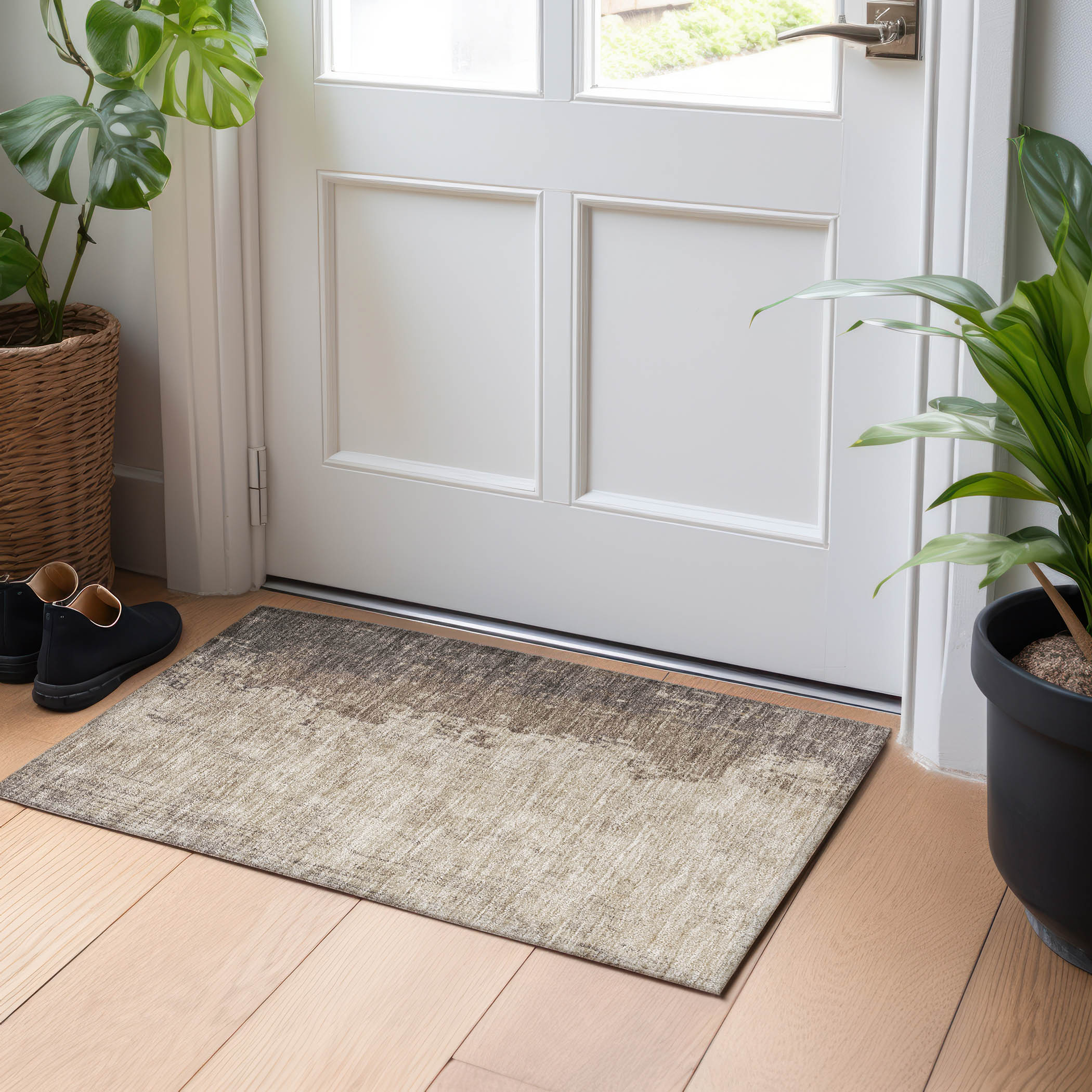 Addison Rugs ACN1912TP20X30 Chantille ACN1912TP 1 x 2 (ft) Loomed Taupe Rectangular Indoor/Outdoor Machine washable Pet Friendly Area rug