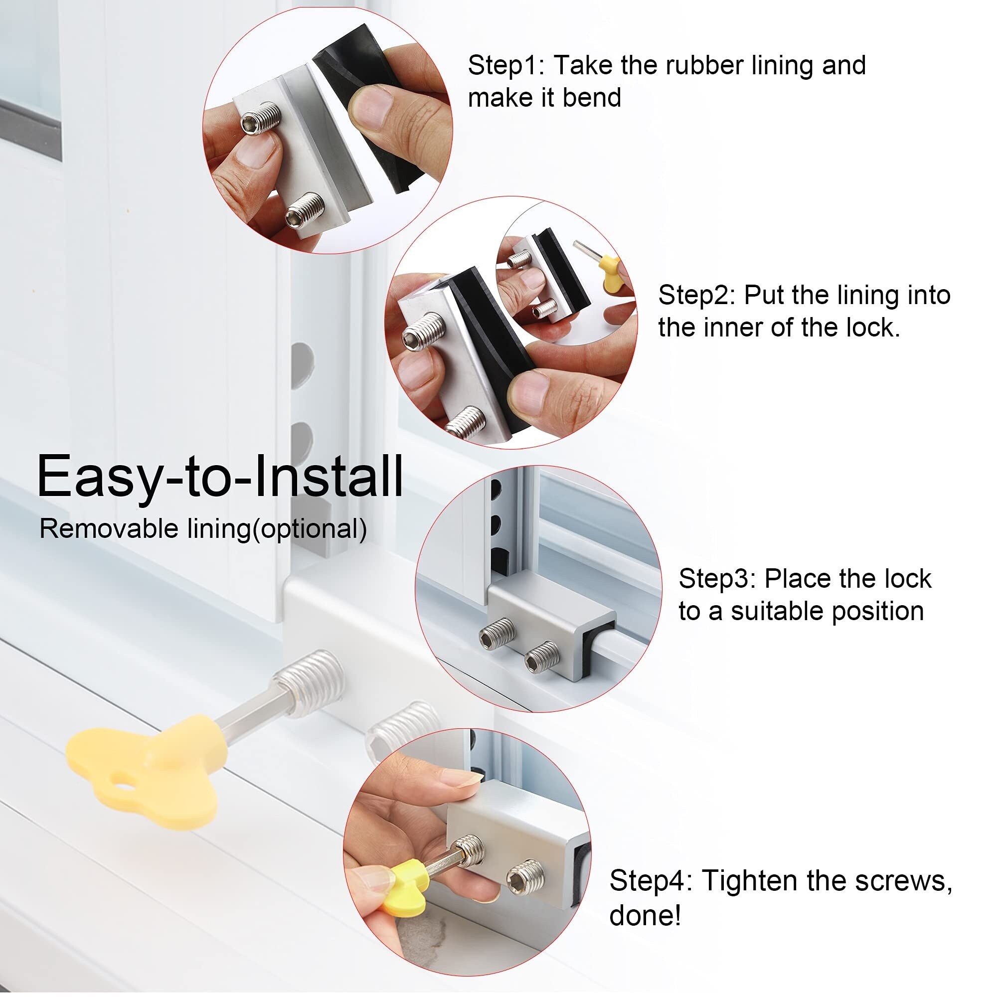 Wudkey L4-ER2I1G Horizontal-Sliding-Window-Sash-Locks - View #4