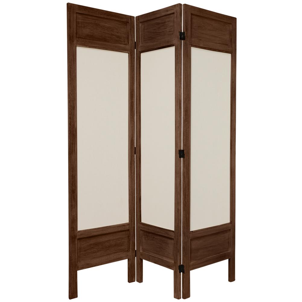 Red Lantern FJ-SFMUS-3P-BBRN 3 -Panel Burnt brown Fabric Folding Transitional Style Room Divider