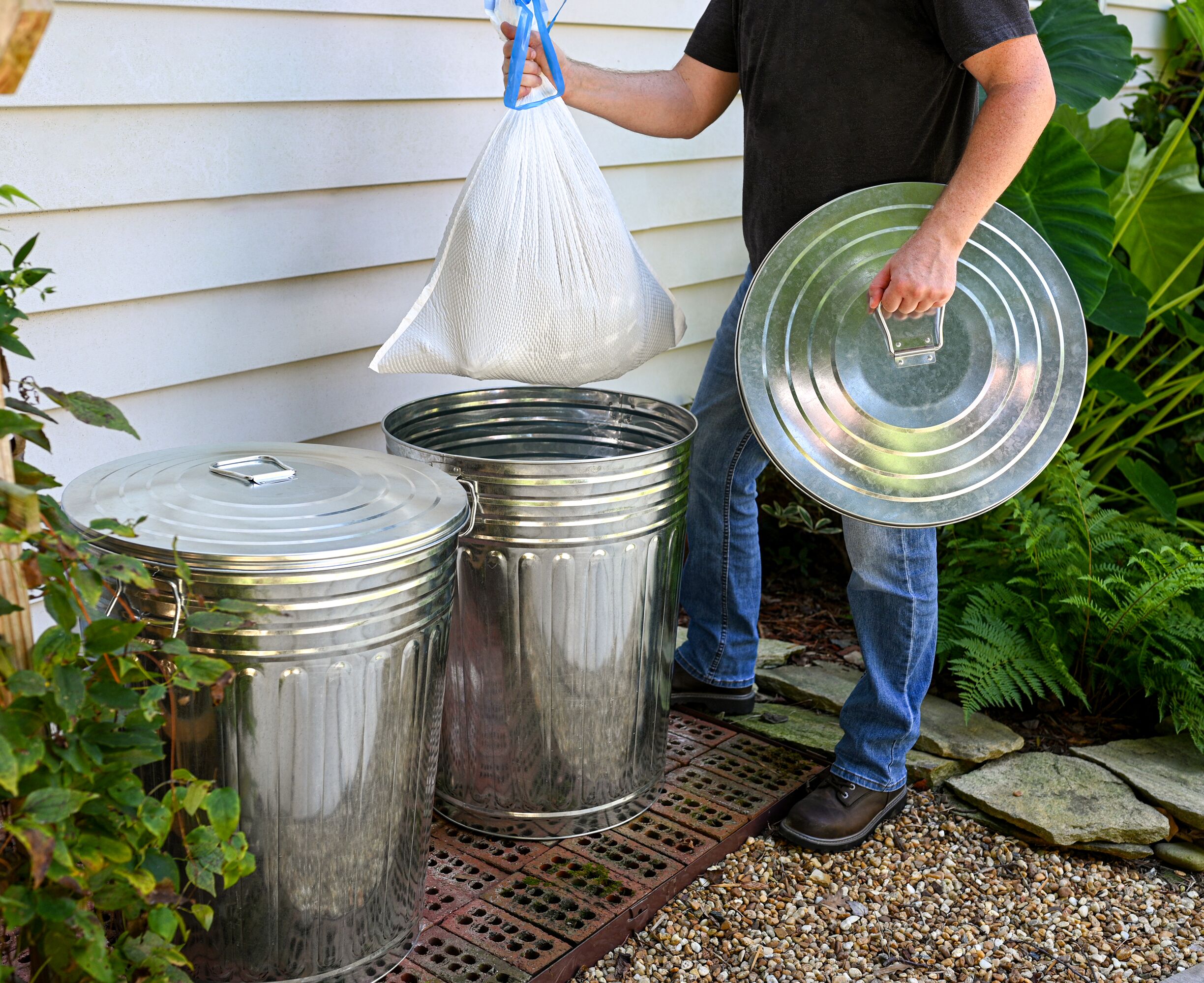 Multipurpose garbage can galvanized, Large