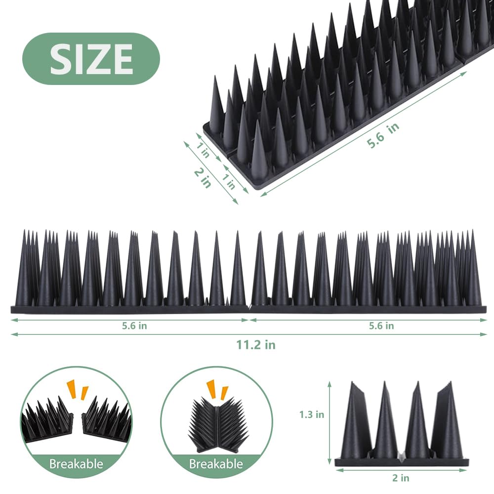 Justincity Bird Spikes 20 Packs Outdoor Deterrent for Fences Roofs and ...