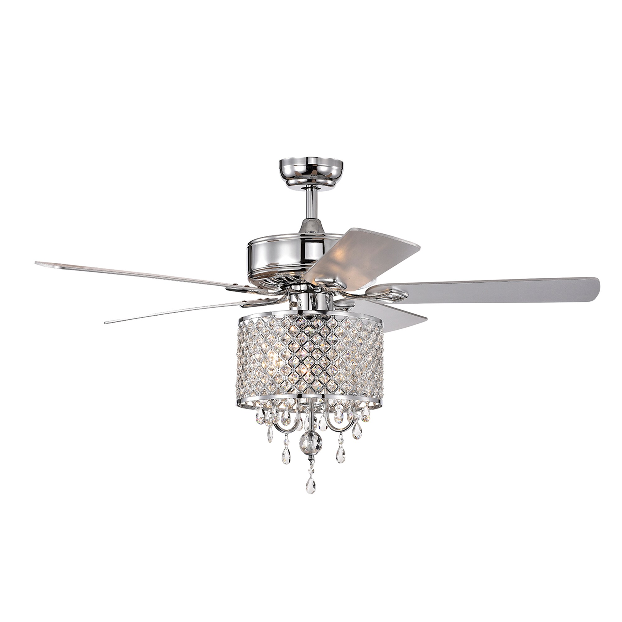 SINOFURN SYB570117NK 52-in Chrome with Finished Blades Ceiling Fan Light Kit Compatible ( 5 -Blade )