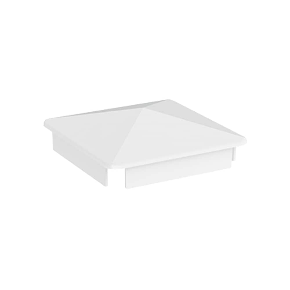 Freedom 73007092 5.0-Inches W x 5.0-Inches L White Vinyl fence Post cap - Fits Common Post Measurement: 5-in x 5-in