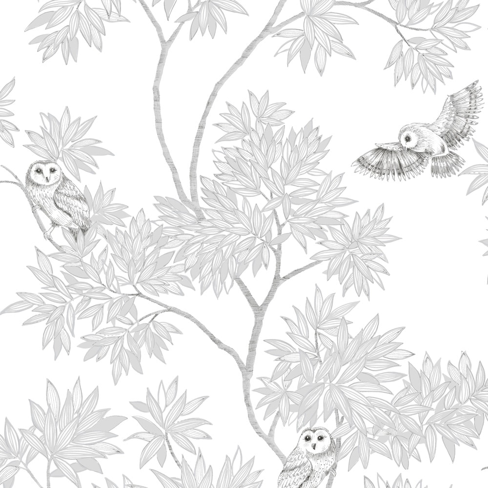 Tempaper PR5142 Parliament 56-Sq. Feet White Non-woven Animals Unpasted Wallpaper