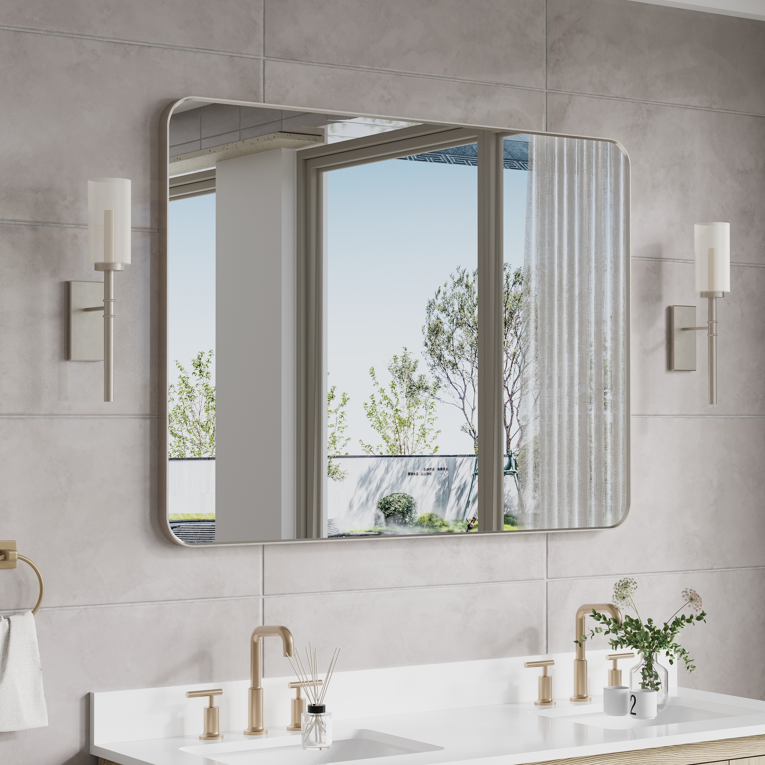 WELLFOR EX-2MC1526LBK Framed-Bath-Mirrors - View #12