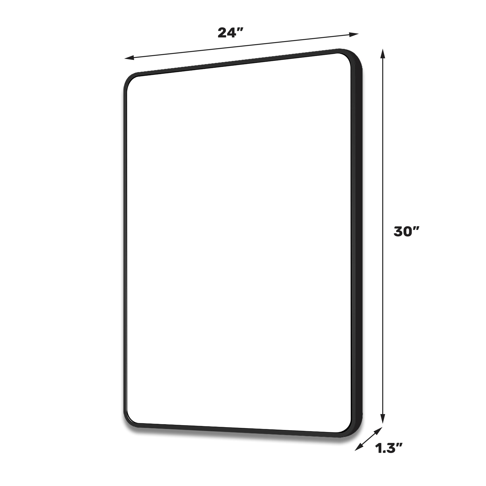 WELLFOR GIJ-MR01-2430BK Framed-Bath-Mirrors - View #2
