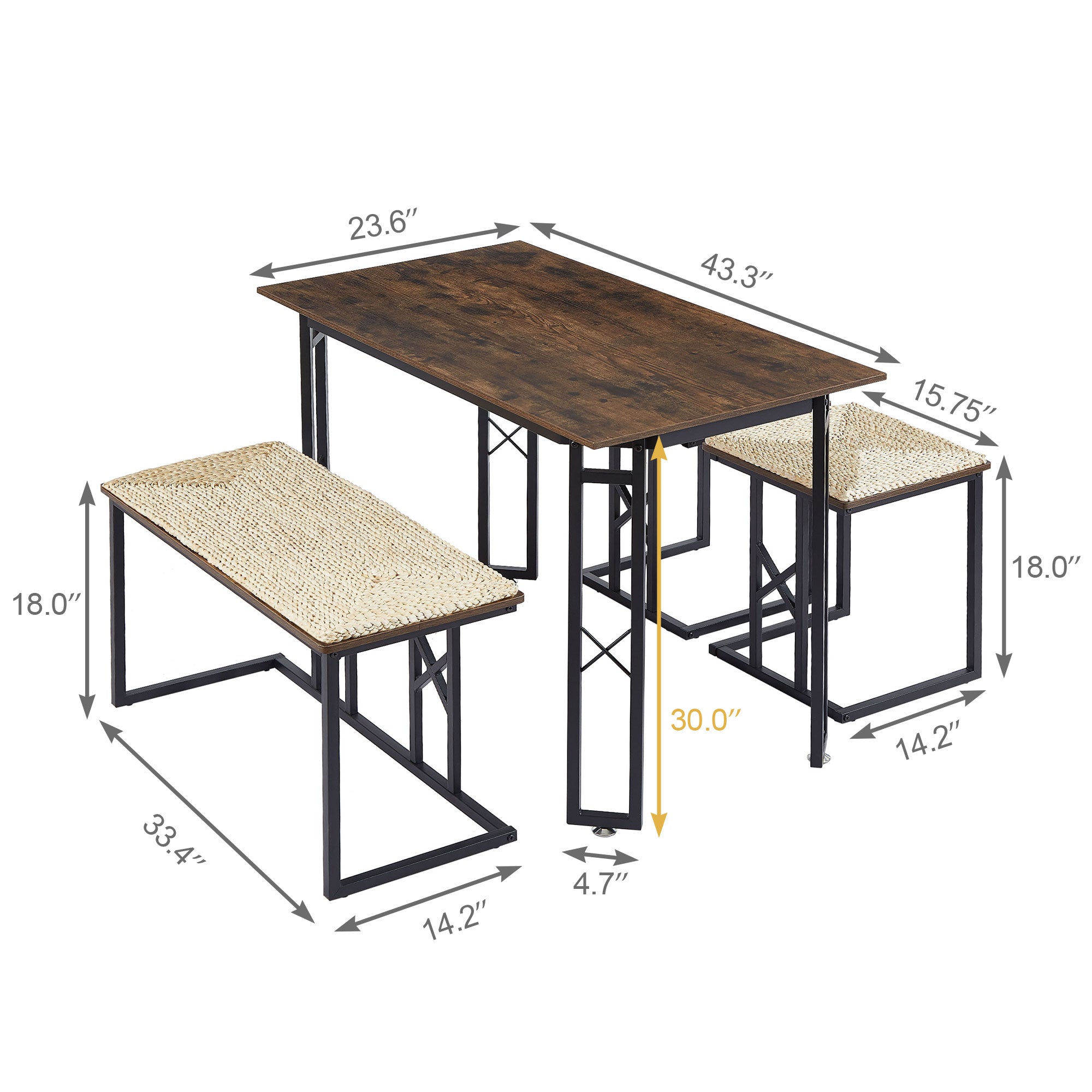 Vecelo LOE-TC16-BRN Dining-Sets - View #3