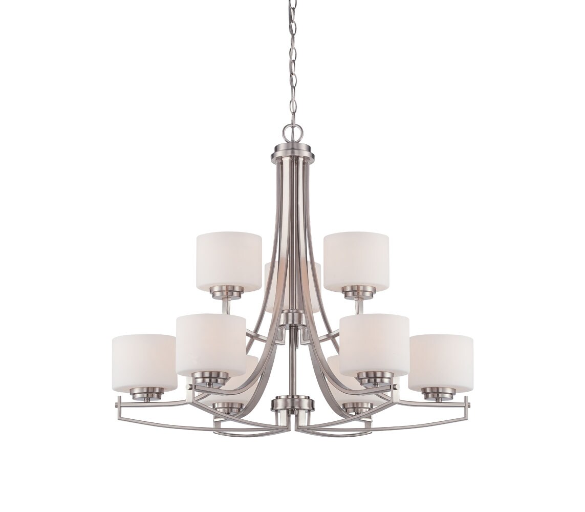 Designers Fountain 86289-SP Axel 9 -Light Satin Gray Transitional For Use in Dining Rooms, Chandelier
