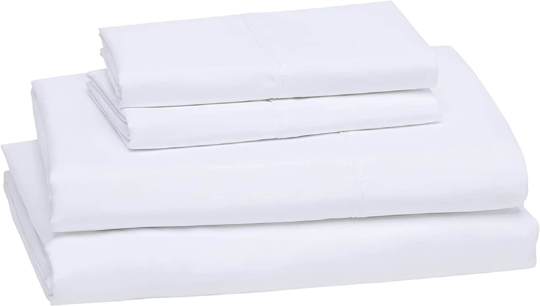J&V TEXTILES MILANO T WHITE Twin 1000 -Thread Count Egyptian cotton White Bed Sheet Set