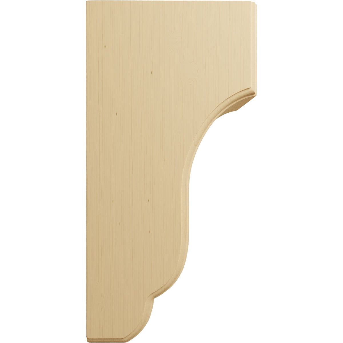 14-Inch Unfinished Alder Wood Architectural Corbel