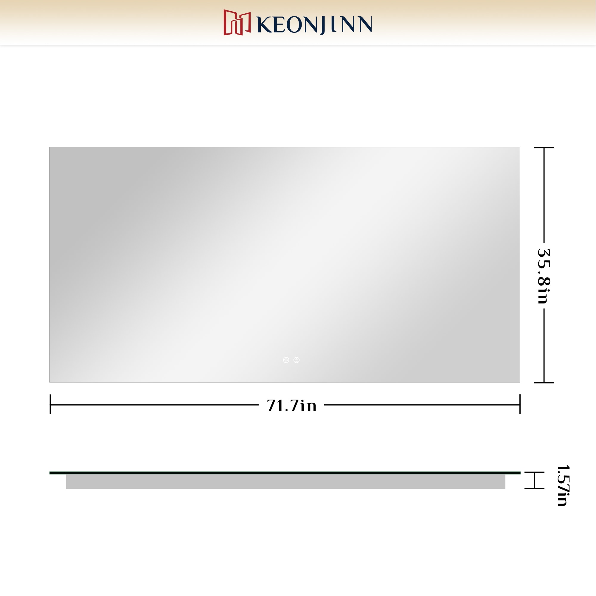 Keonjinn LW-JZ-BG-18291 Framed-Bath-Mirrors - View #12