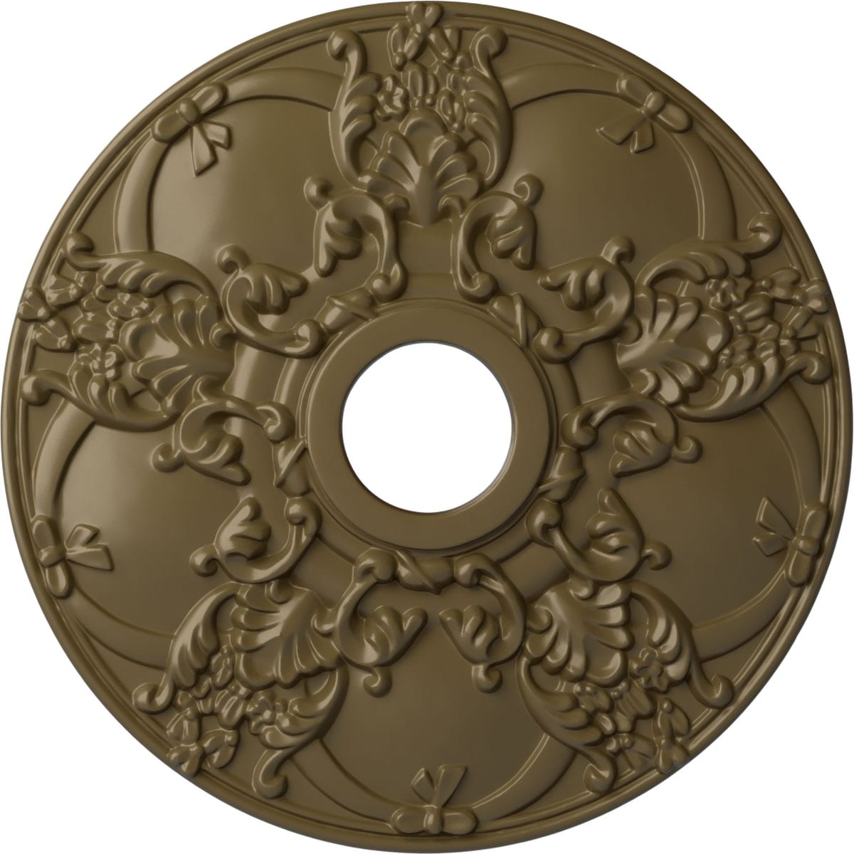Ekena Millwork CM18NOMMF Norwich 18-in W x 18-in L Painted Mississippi Mud Polyurethane Whole Ceiling Medallion