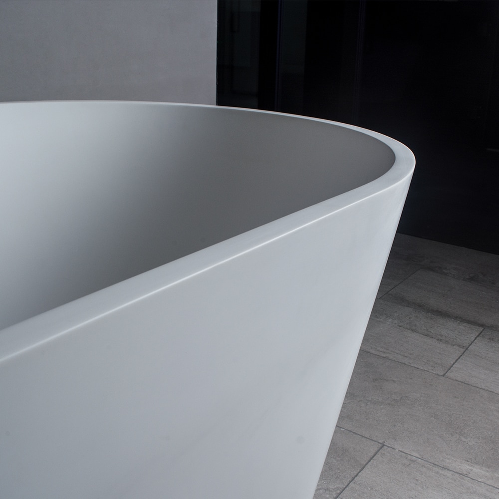 59'' White Matte Solid Surface Freestanding Bathtub
