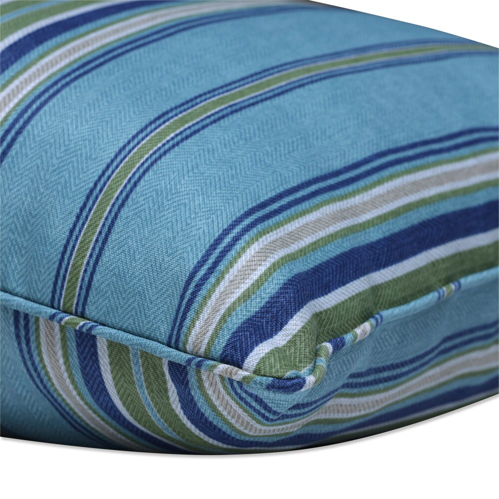 Outdoor/Indoor Leaf Block Teal/Citron Over-Sized Rectangular Throw