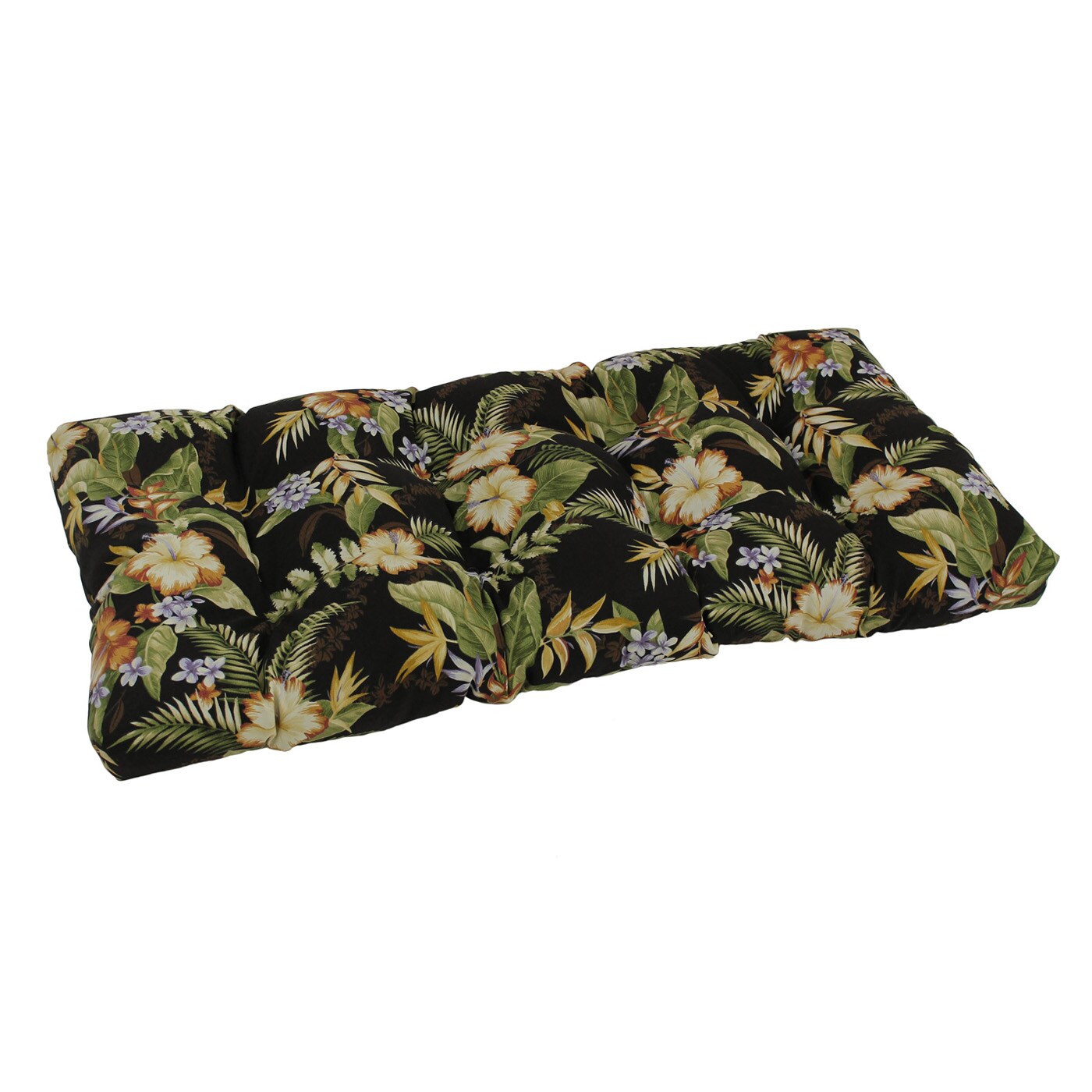 Blazing Needles 960X19-REO-64 60 x 19 in. Patterned Outdoor Spun Polyester Bench Cushion Telfair Peacock