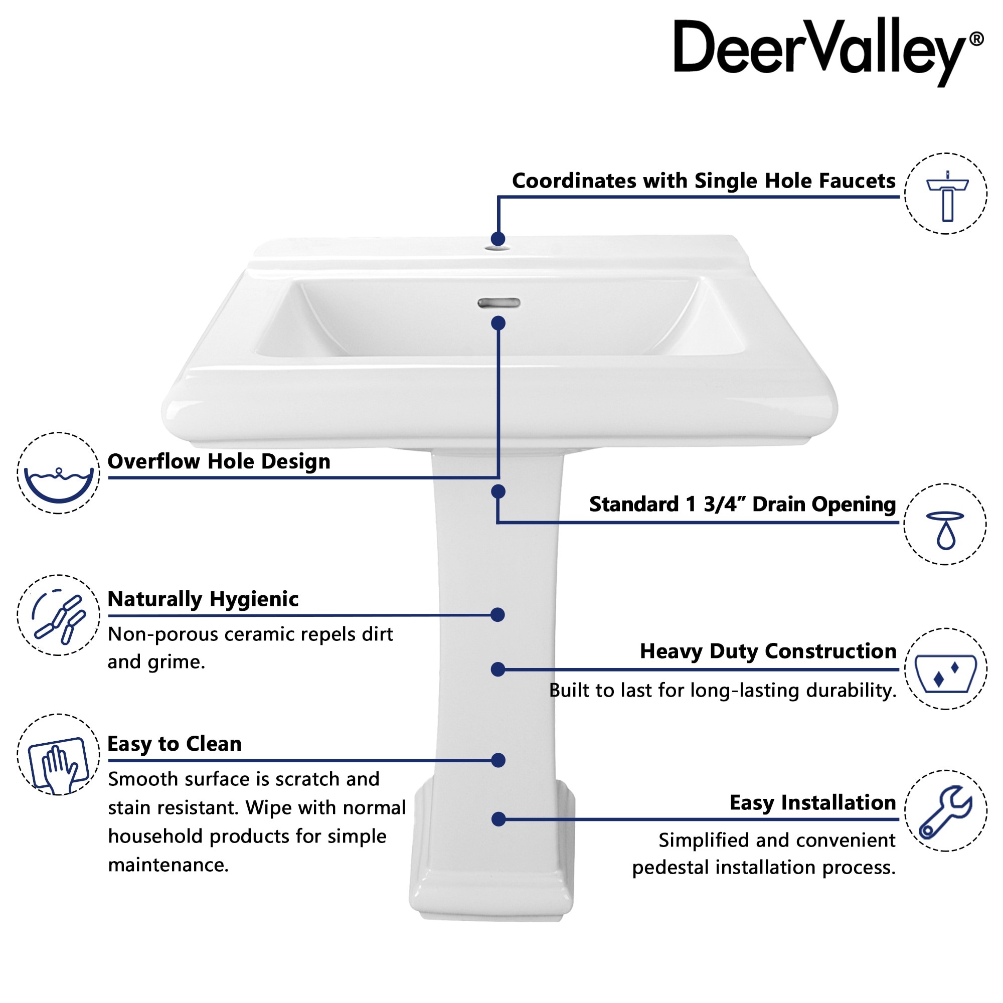 DeerValley DV-1P52101 Complete-Pedestal-Lavatories - View #5