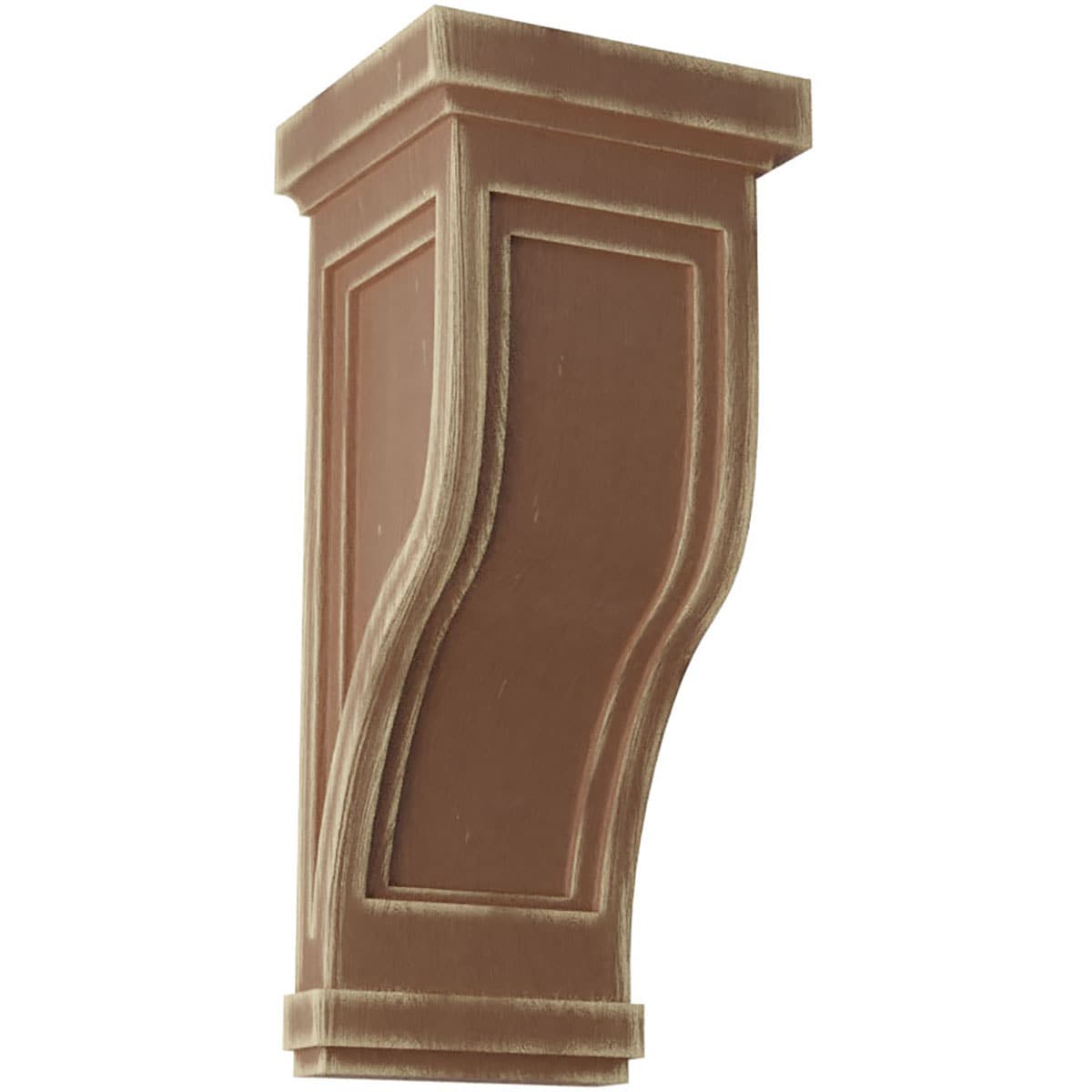 Ekena Millwork CORWD07X08X17TRBR 7.5-in x 8-in x 17-in Vintage Decor Finished Rubberwood Wood Paintable/Stainable Corbel