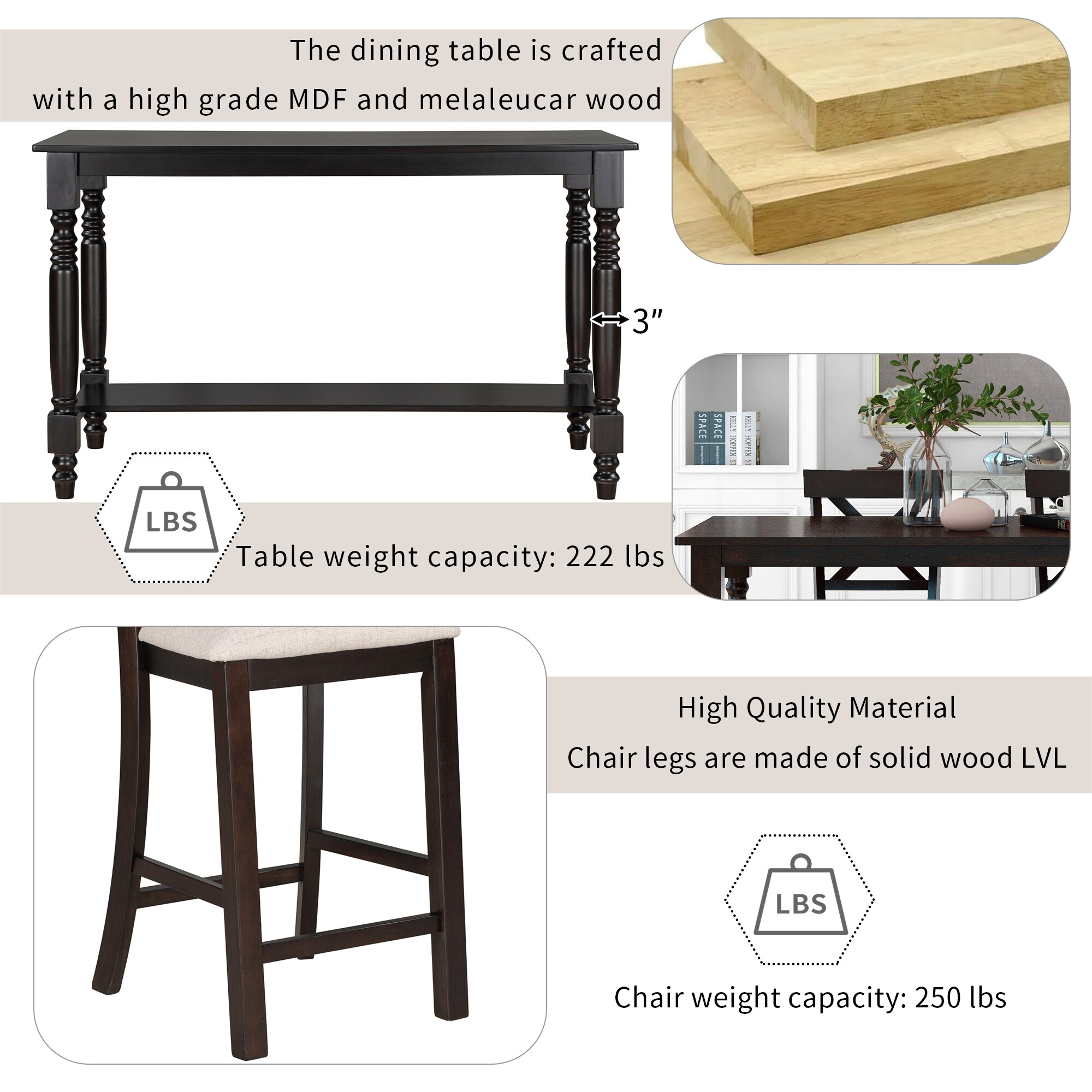 SINOFURN SYA330025BK Dining-Sets - View #9