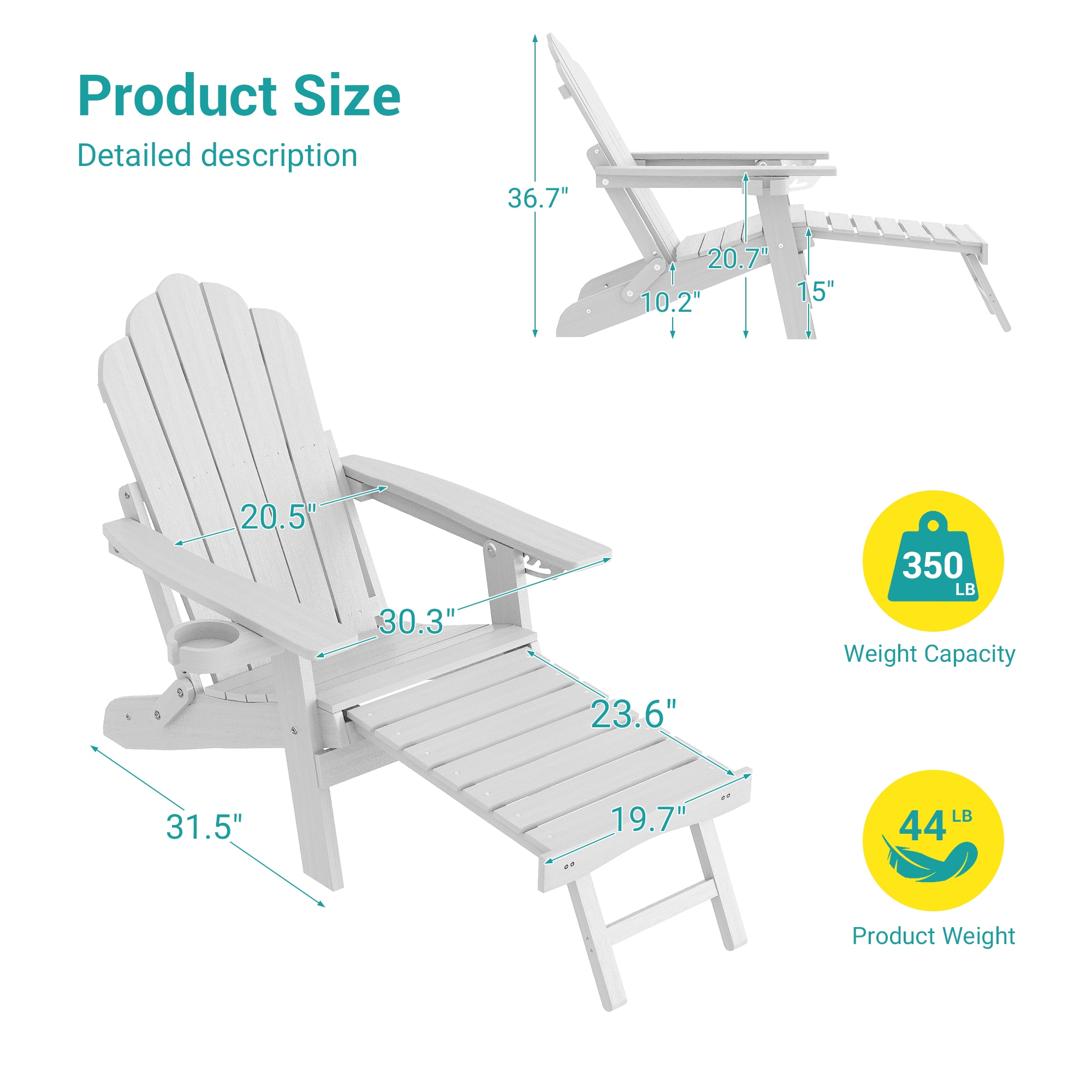 ACEGOSES LW-BAR-25-WT-2 Patio-Chairs - View #3