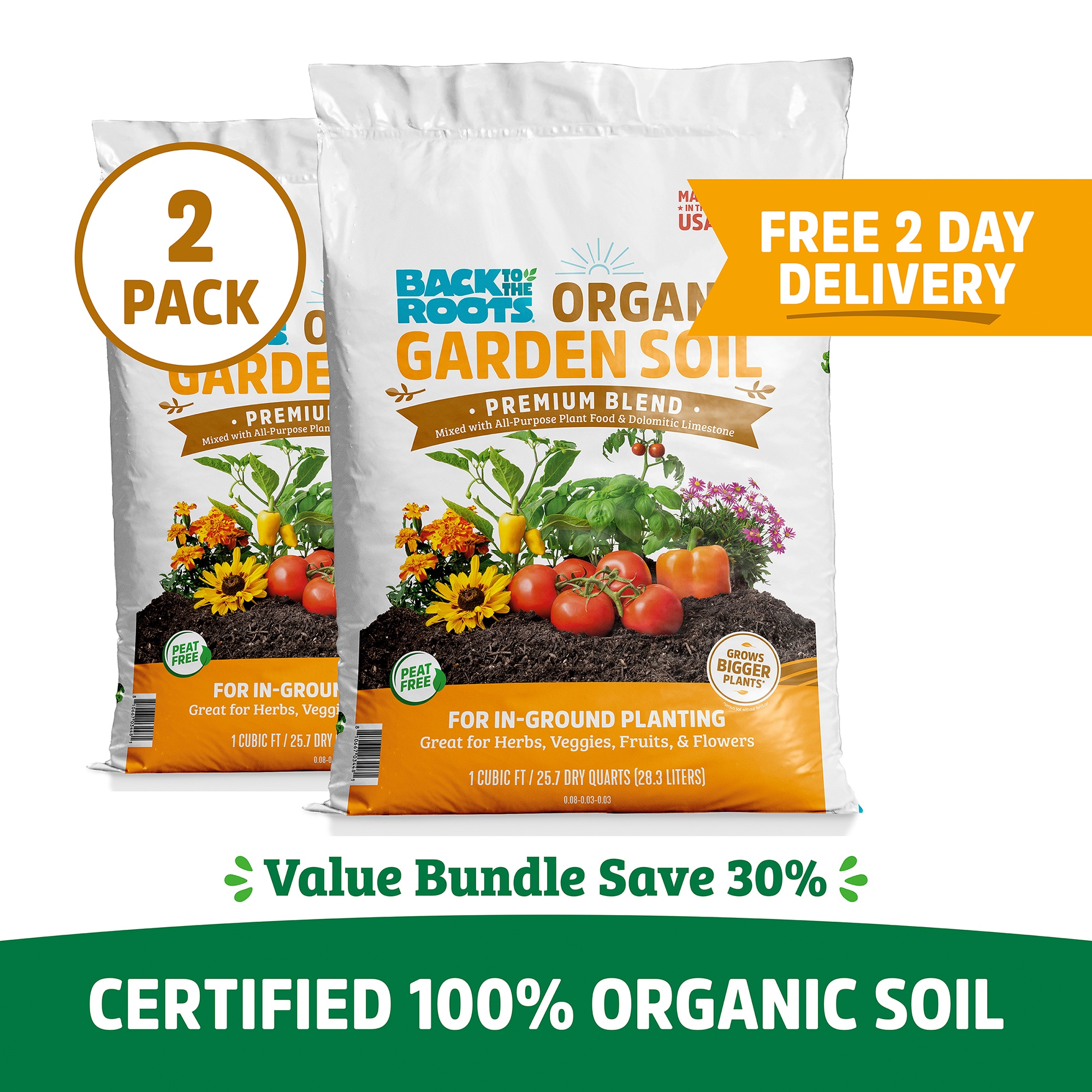 Back to the Roots 2 Cubic feet All-purpose Organic Garden soil #47070-DS