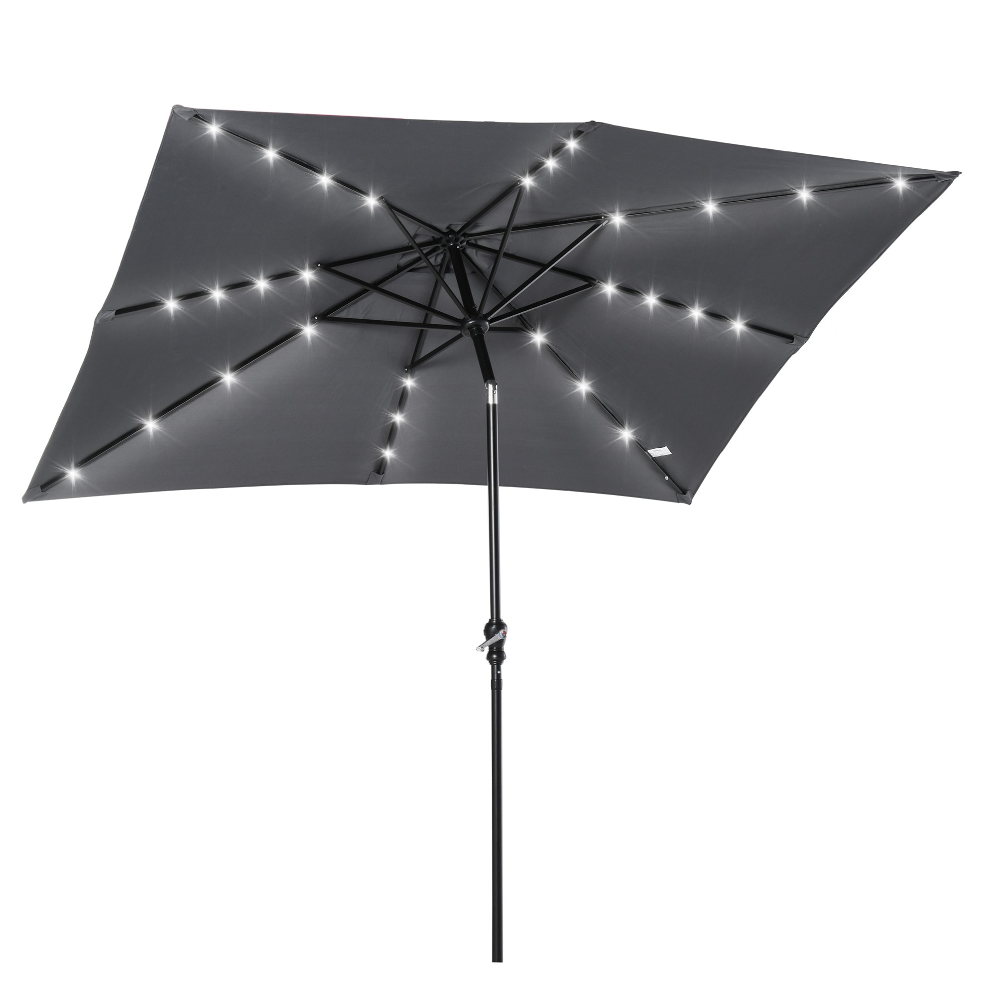 Damerin PUQ6156 6.7-Feet Steel Gray Market Patio Umbrella