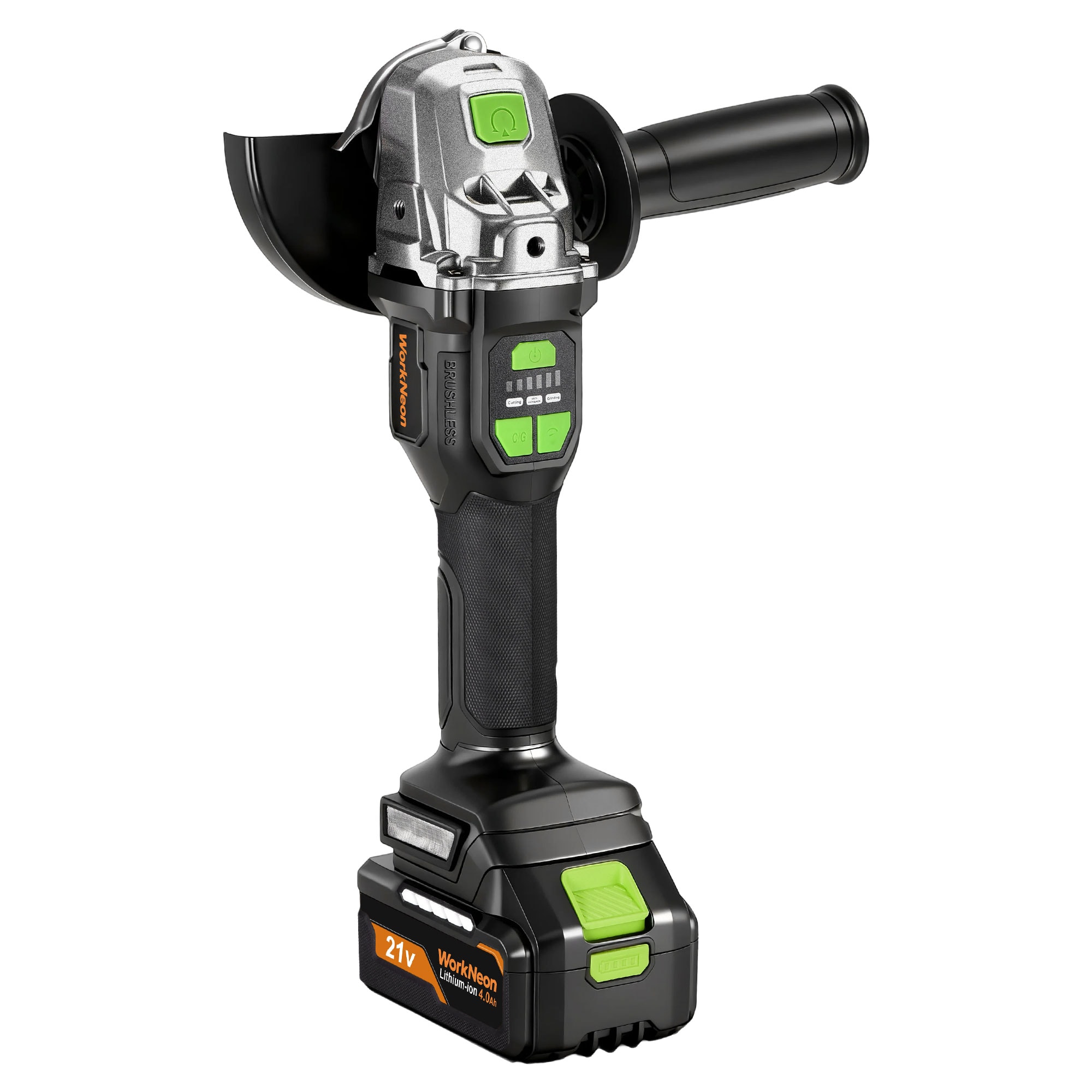 Unique Bargains 20V Brushless Cordless Angle Grinder with 2 x 4.0Ah Batteries and Fast Charger 9000 RPM for Cutting Grinding Metal Wood Stone #S26030301UX0570