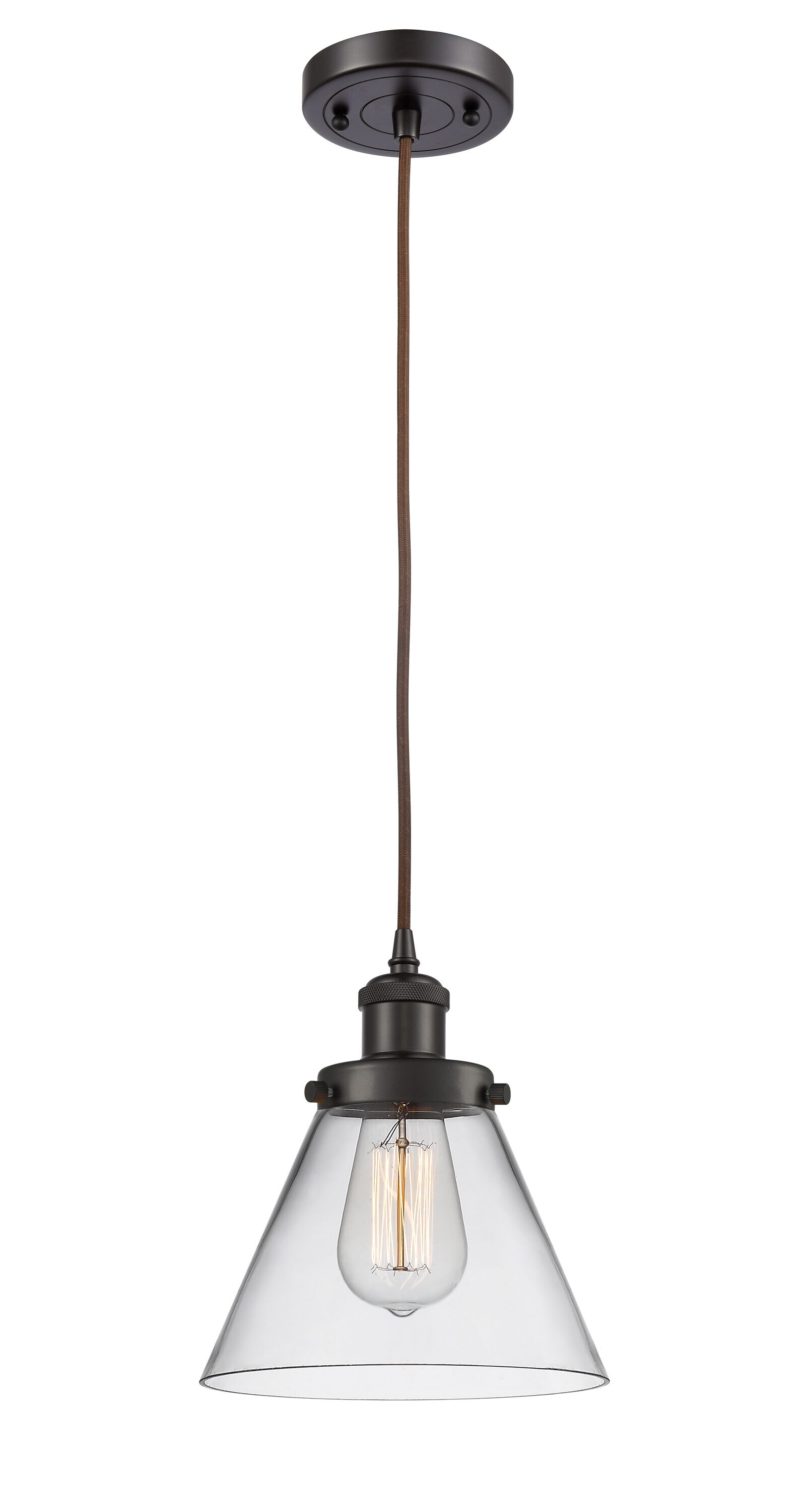Innovations Lighting 916-1P-OB-G42 Cone Oil Rubbed Bronze Modern/contemporary Clear glass Cone Medium Hanging Pendant light