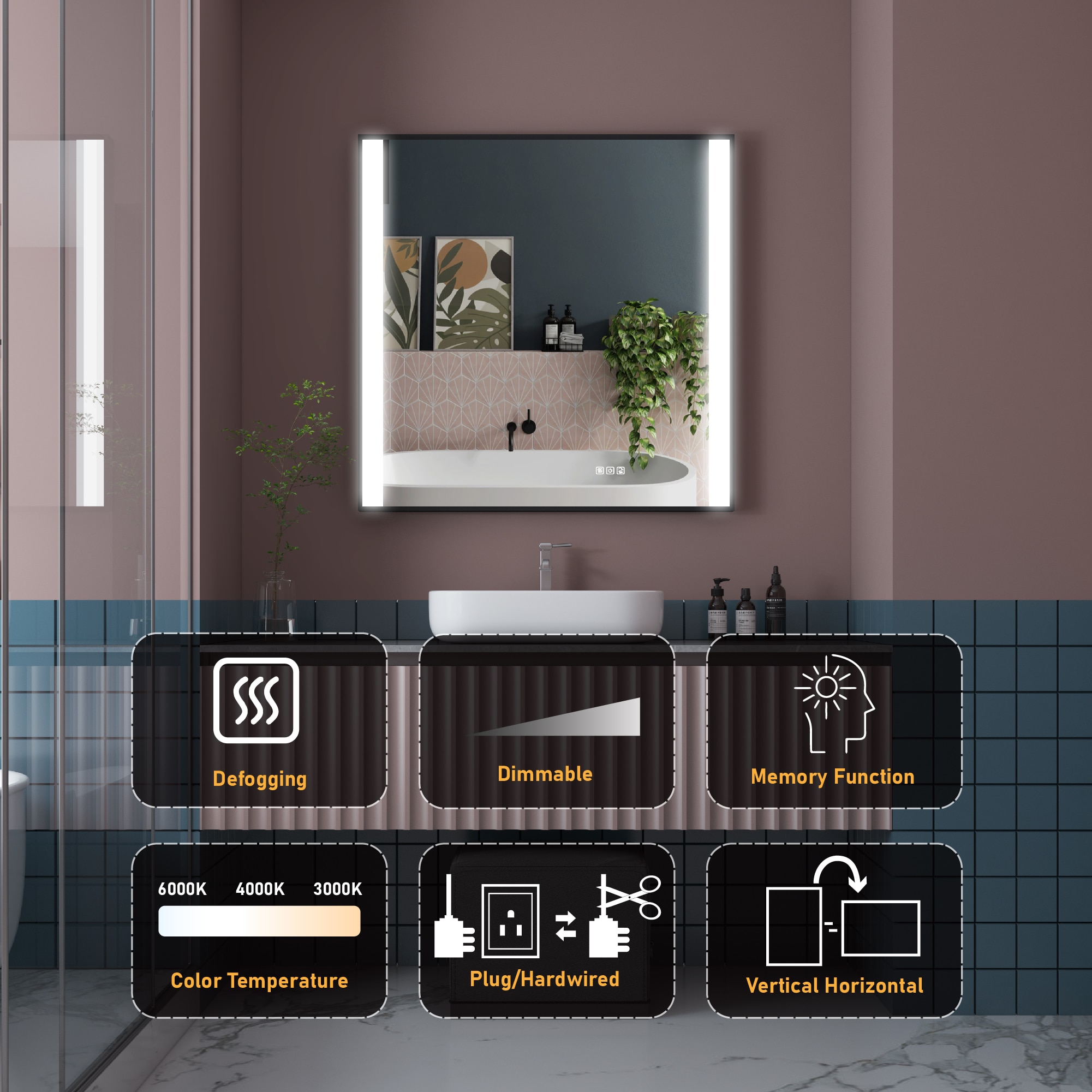 Forclover WBSGOYF05 Framed-Bath-Mirrors - View #6
