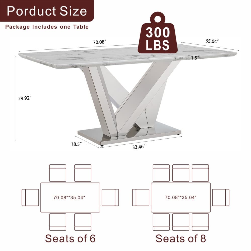 Coolbibila MALIA-TABLE-WHITE Dining-Tables - View #3