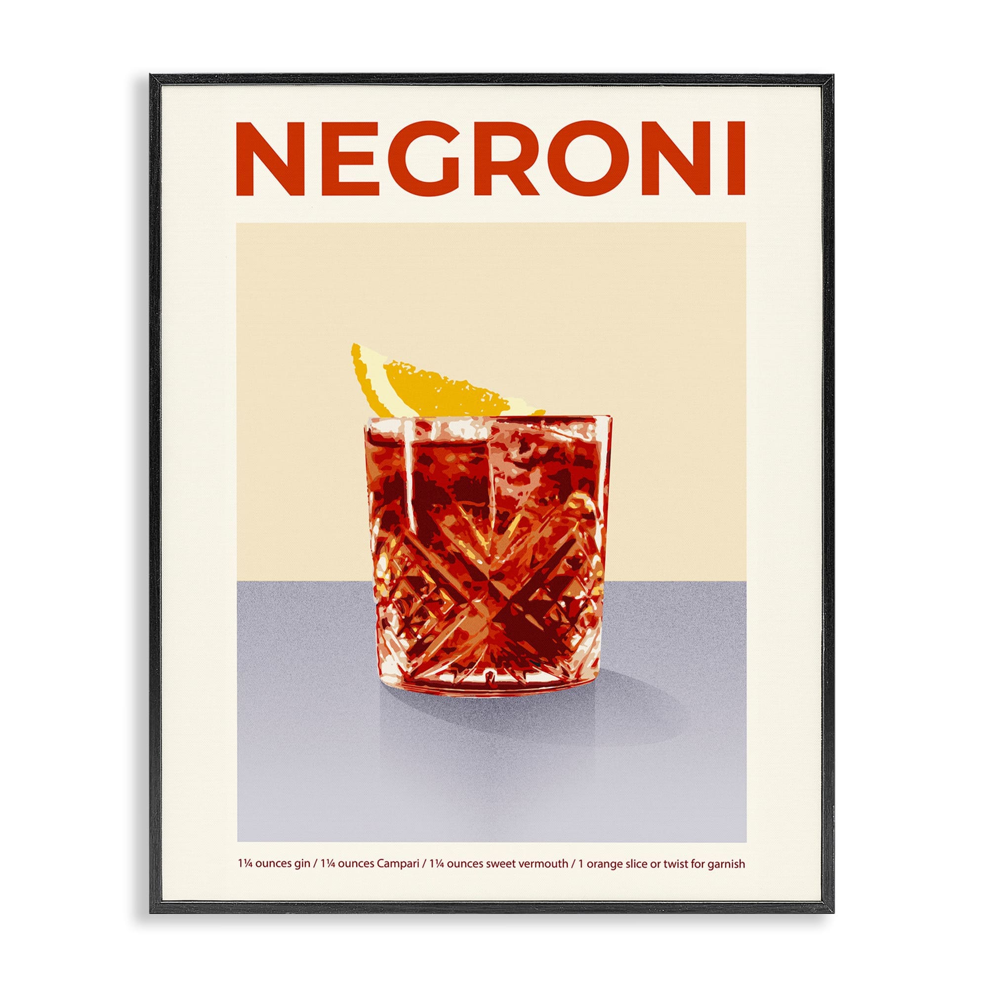 Stupell Industries BS-344-FR-24X30 Negroni Classic Cocktail Black Framed Giclee Art By Victoria Barnes 24 x 30