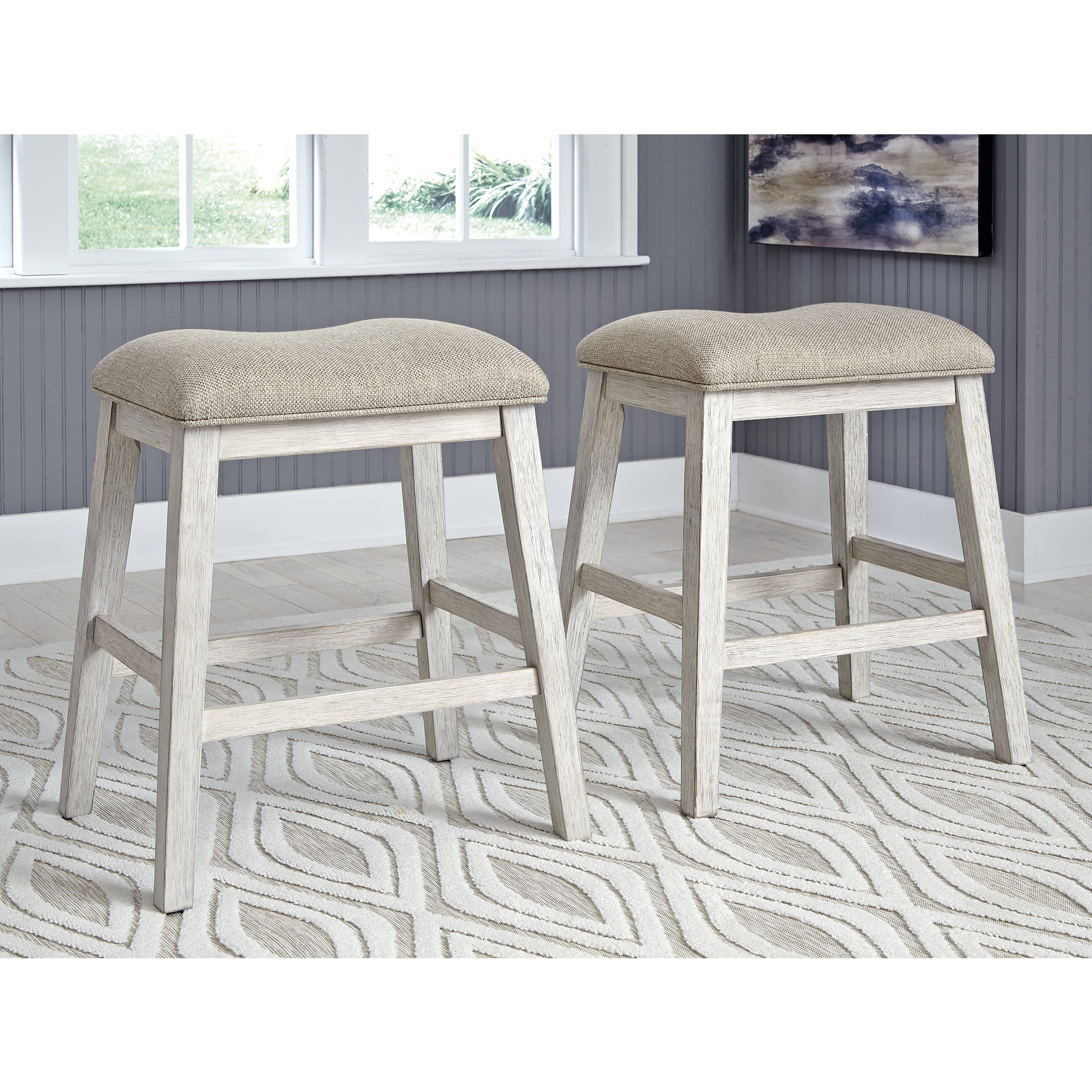 Signature Design by Ashley 420-493D Skempton Gray Counter Height Bar Stool Set of 2