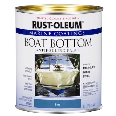Rust Oleum Marine Coatings Boat Bottom Antifouling Paint Flat Blue Enamel Oil Based 1 Quart In The Department At Com - Marine Paint Colors For Wood