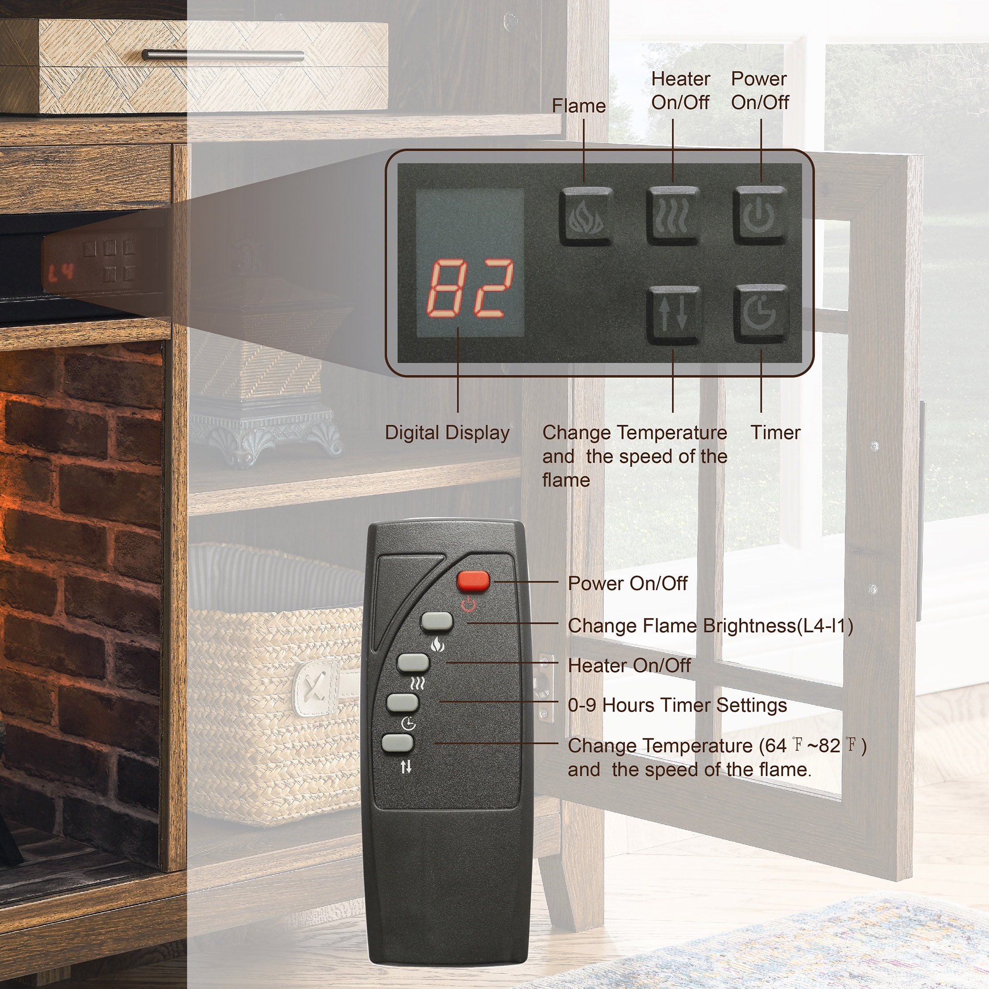 Clihome CL-CB72634 Electric-Fireplaces - View #4